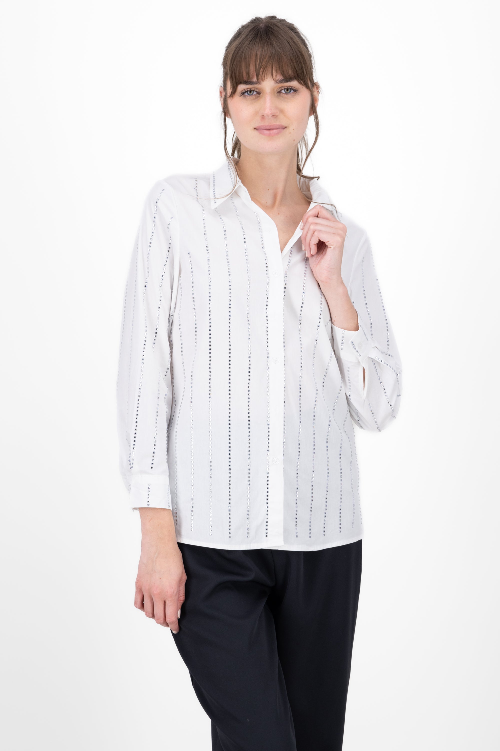 Long shirt Detail shine WHITE