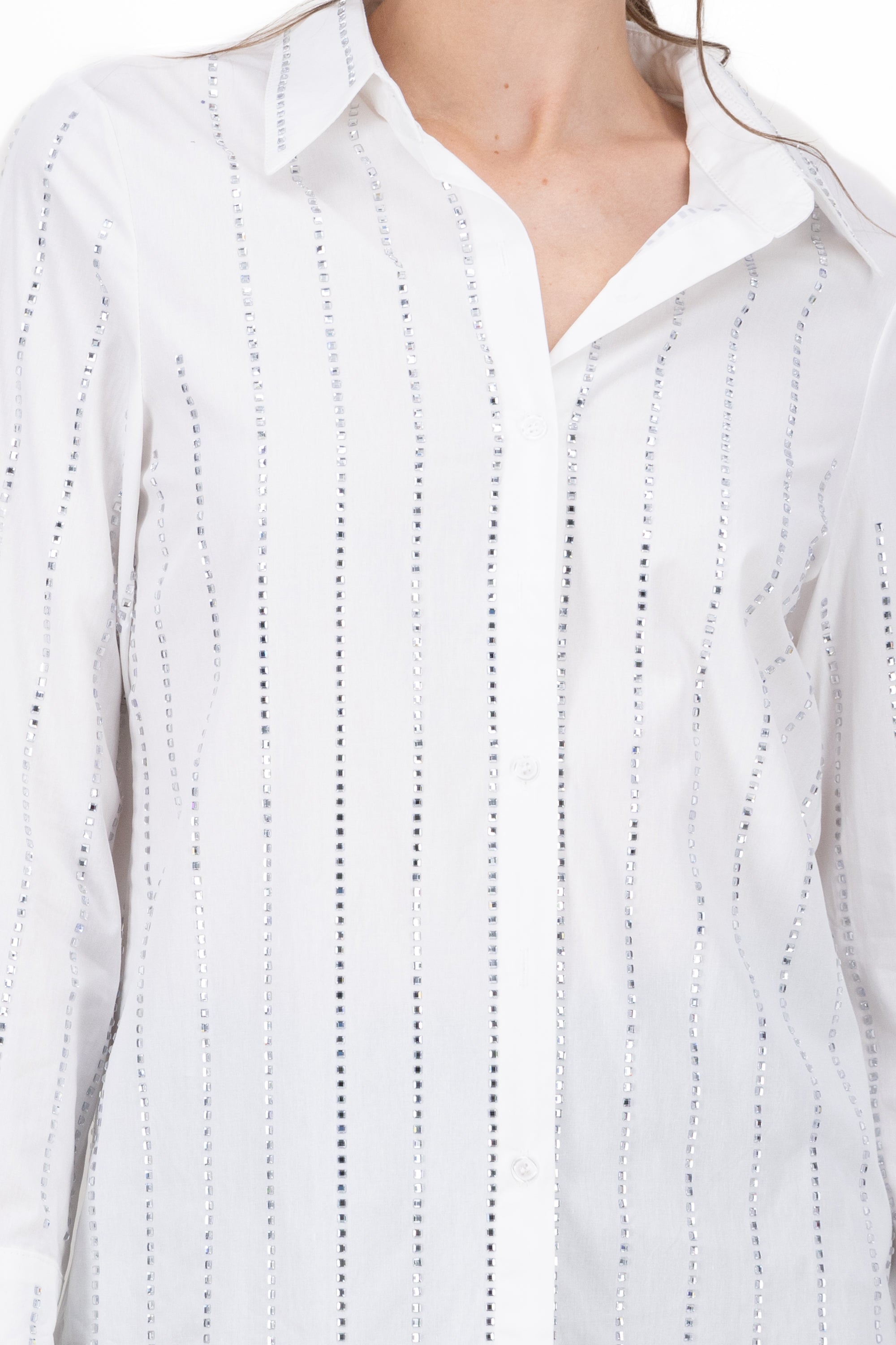 Long shirt Detail shine WHITE