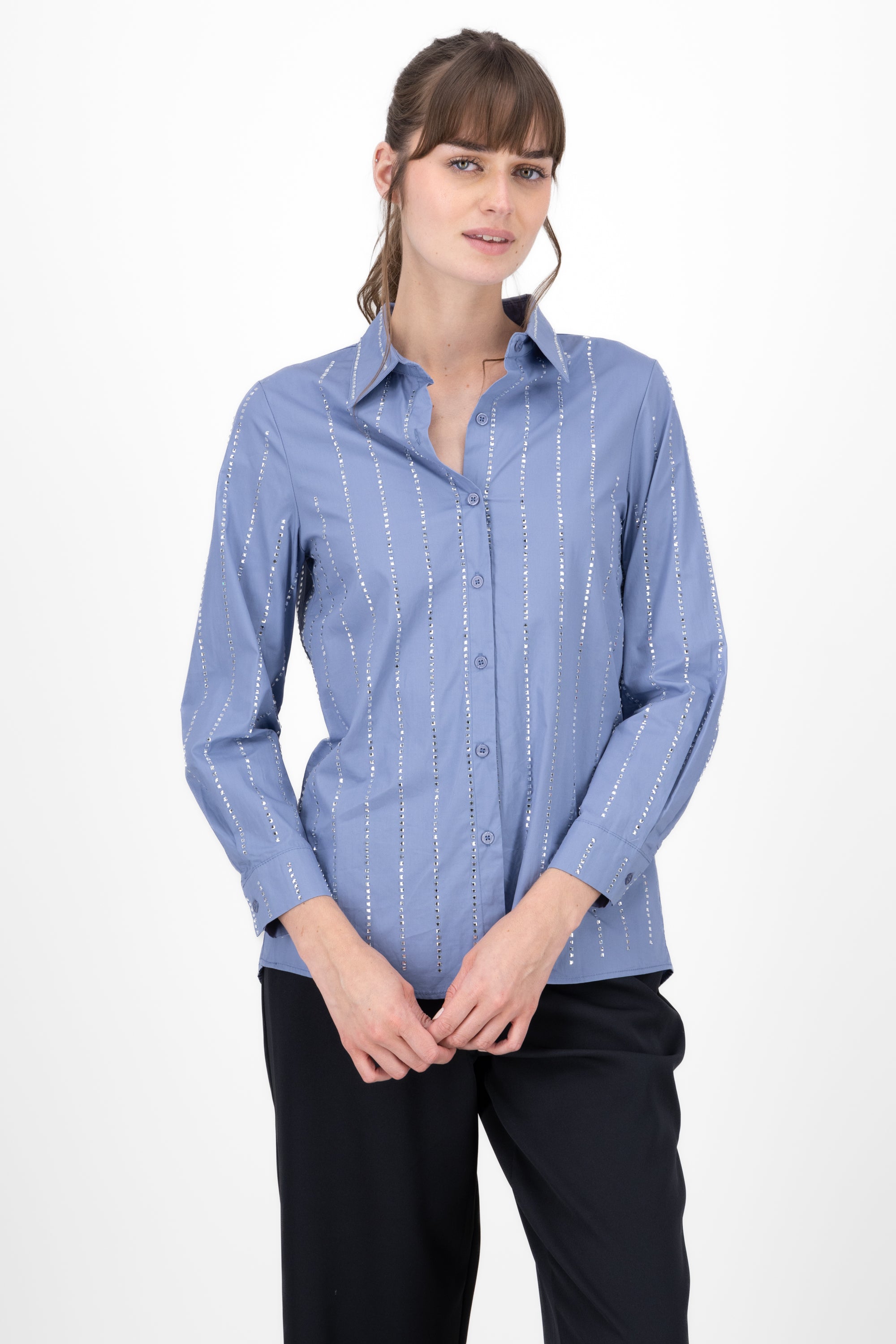 Long shirt Detail shine INDIGO