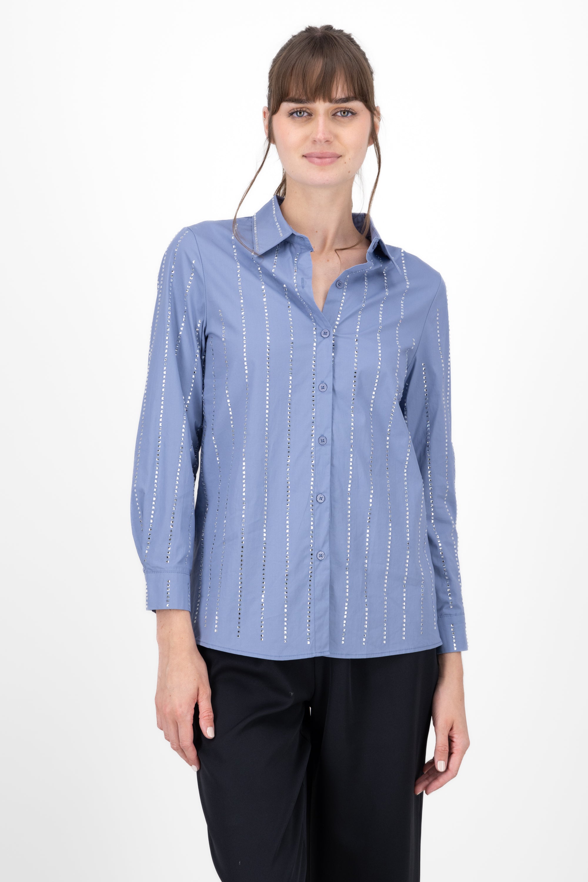 Long shirt Detail shine INDIGO