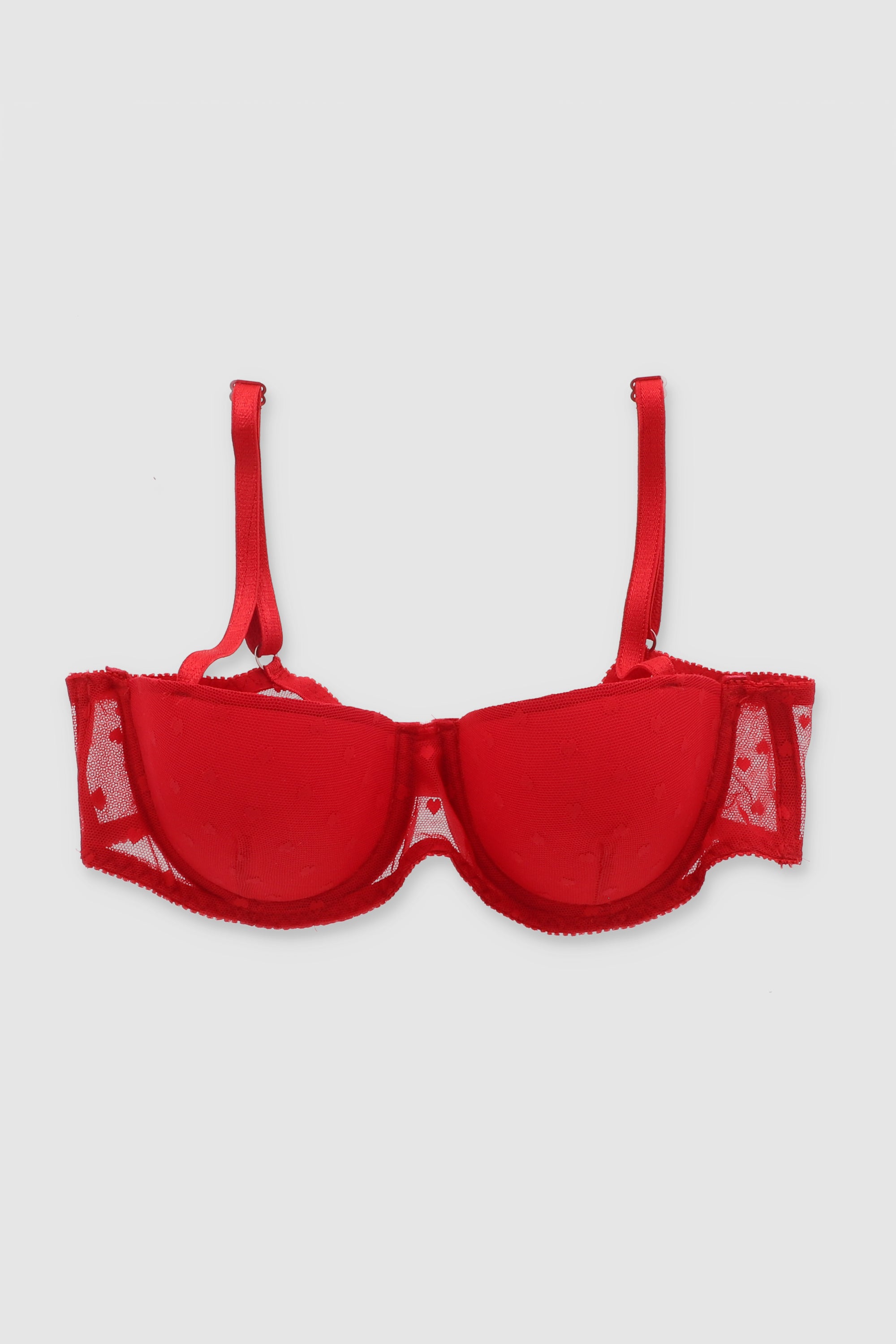 Bra corazones mesh ROJO