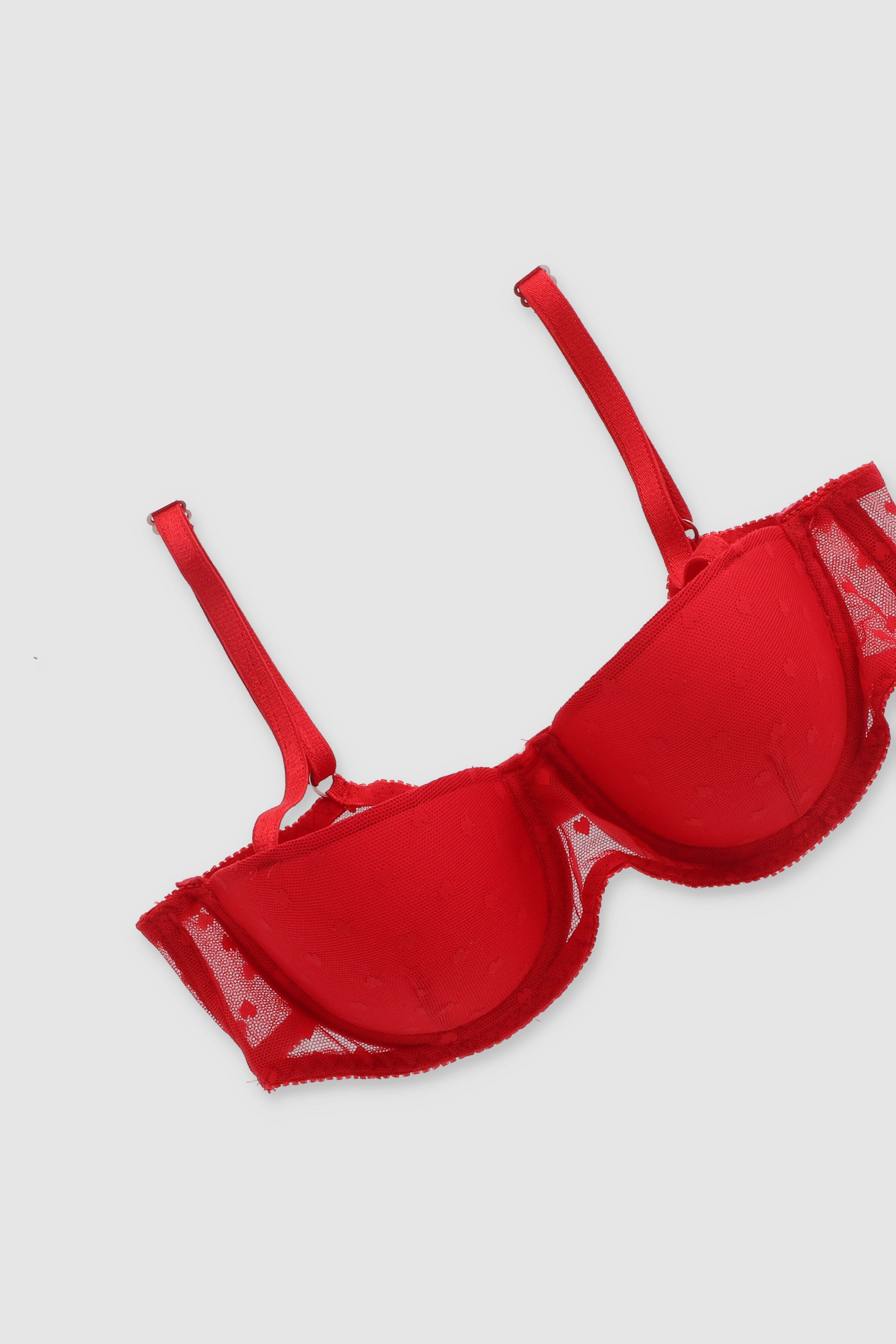 Bra corazones mesh ROJO