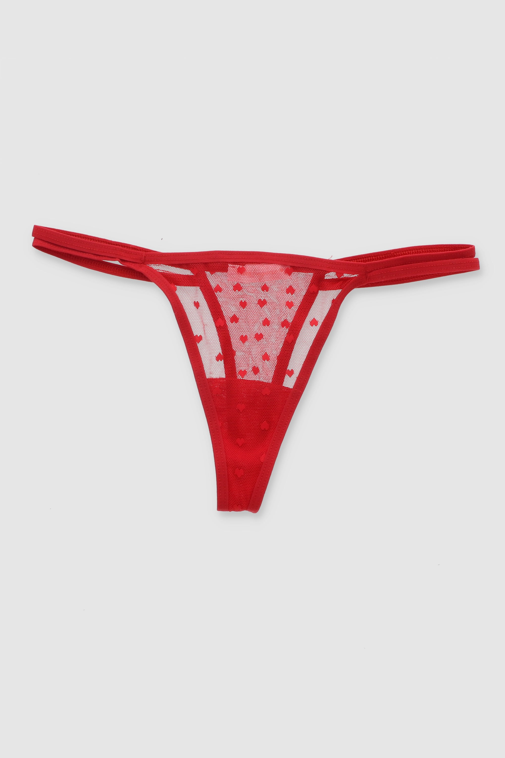 Tanga hearts mesh RED