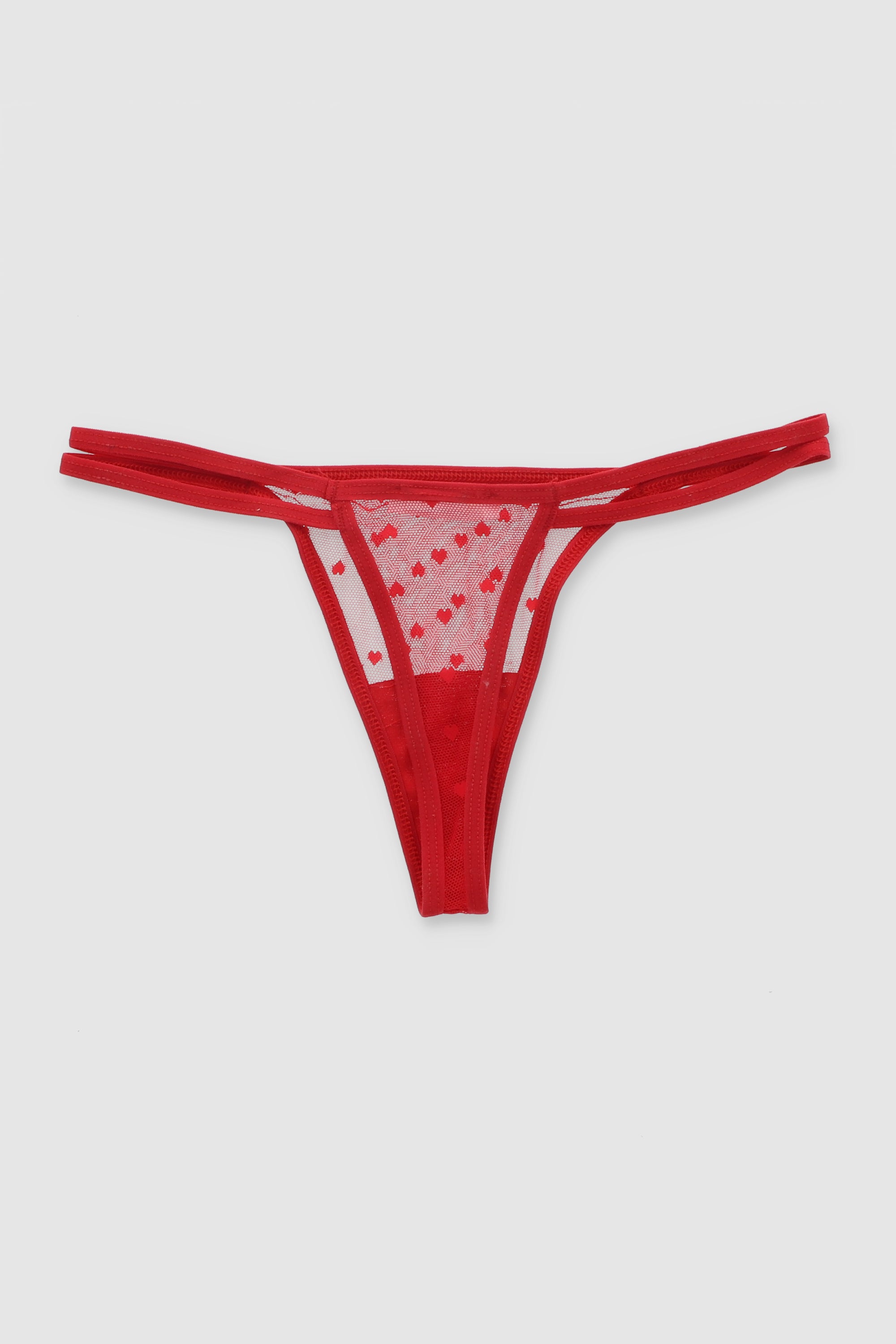 Tanga hearts mesh RED