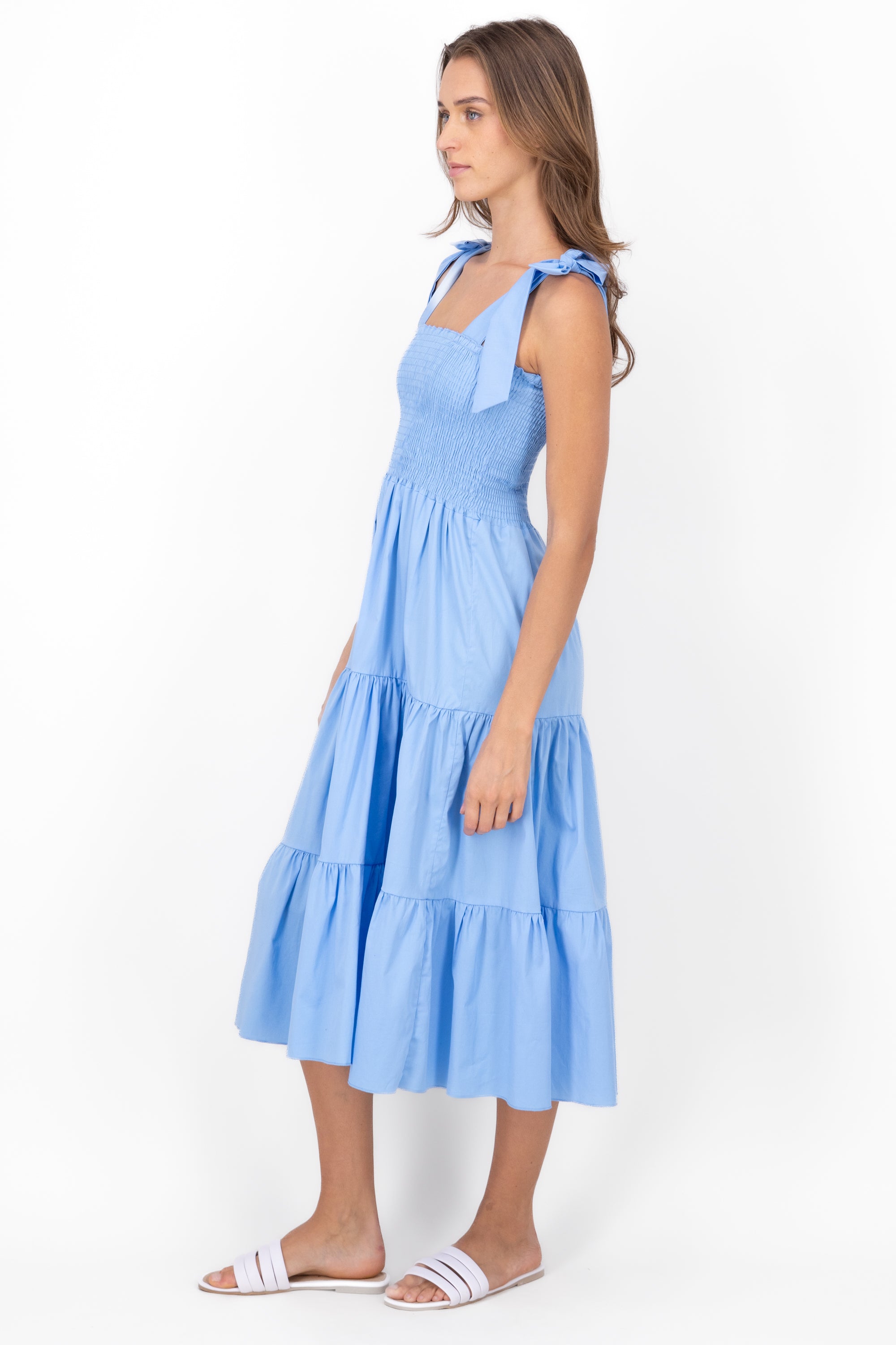 Vestido midi olanes AZUL CIELO