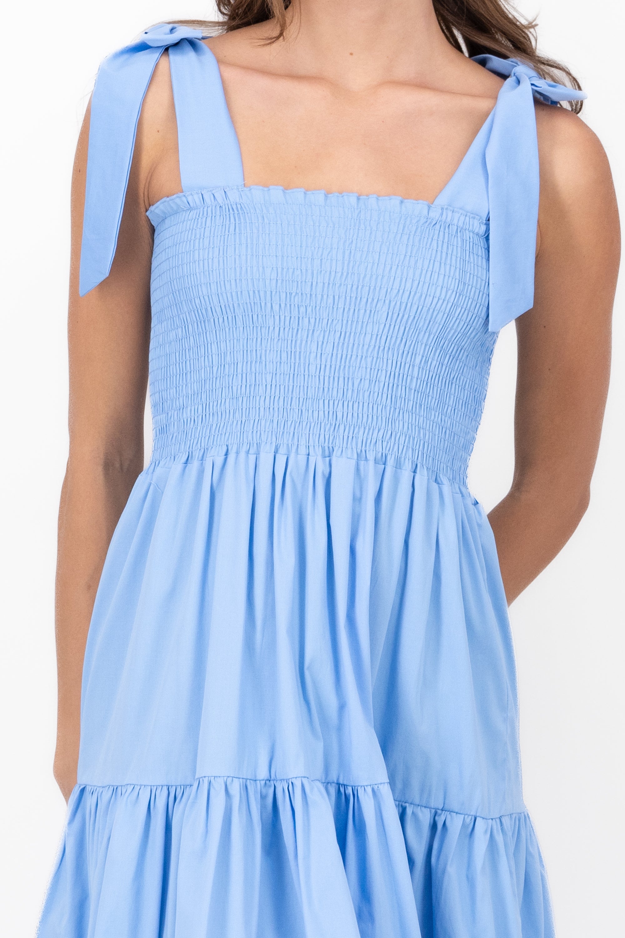 Vestido midi olanes AZUL CIELO