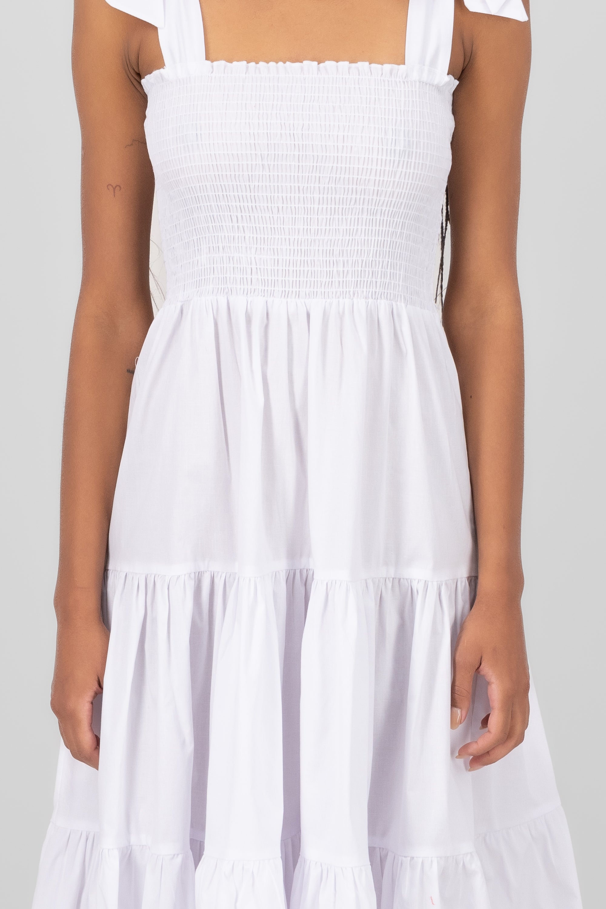 Vestido midi olanes BLANCO