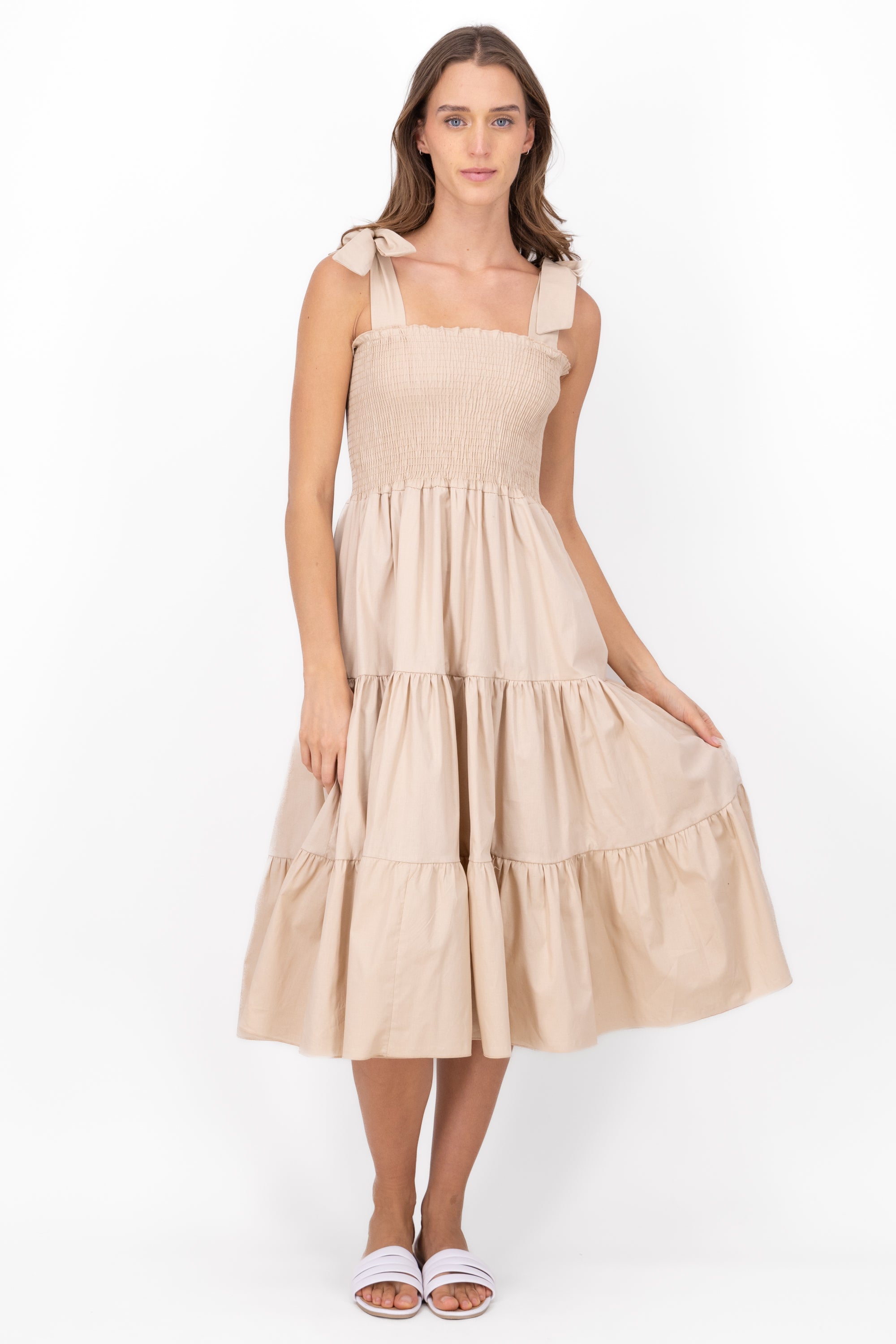 Vestido midi olanes KHAKI