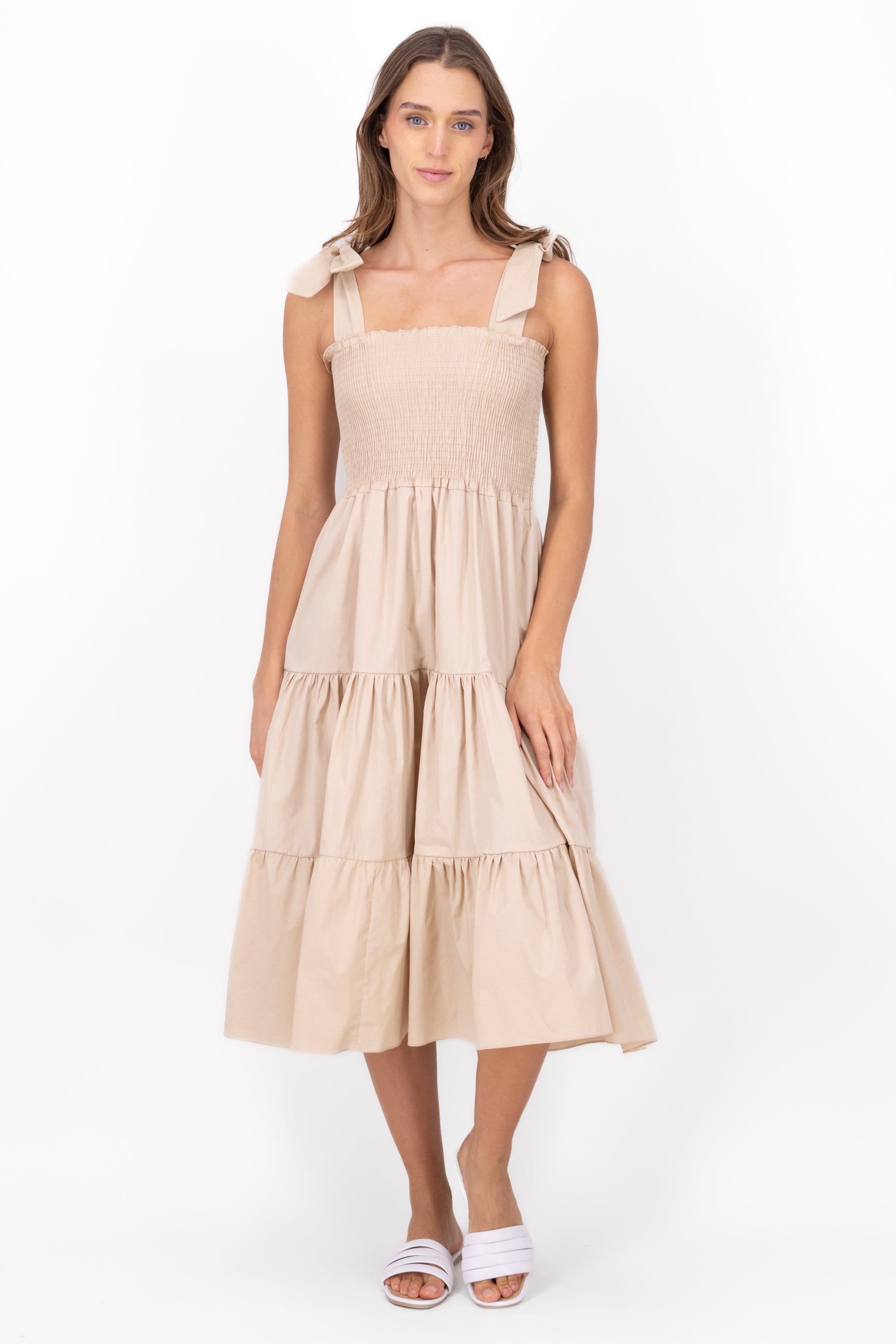 Vestido midi olanes KHAKI