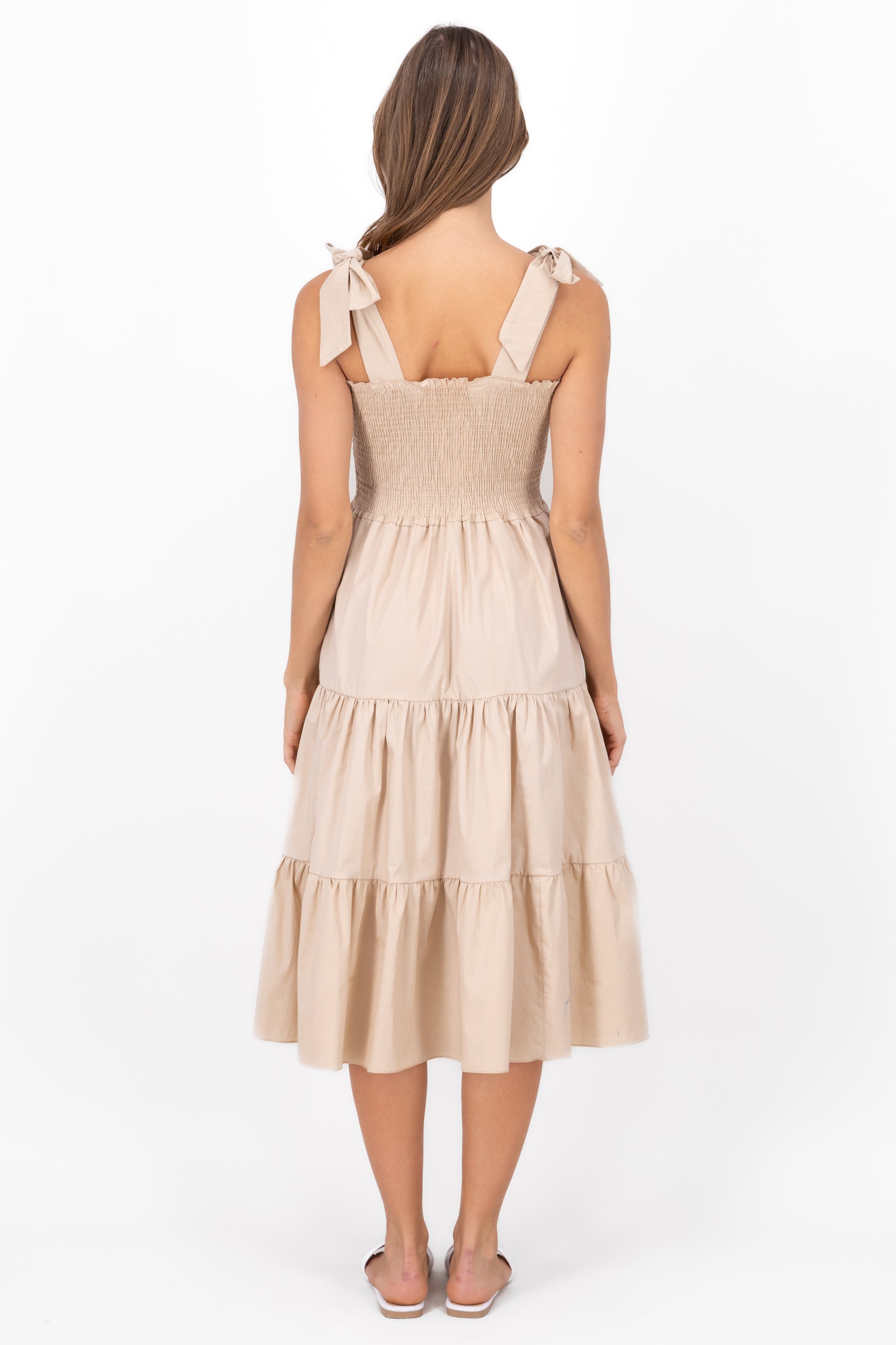 Vestido midi olanes KHAKI