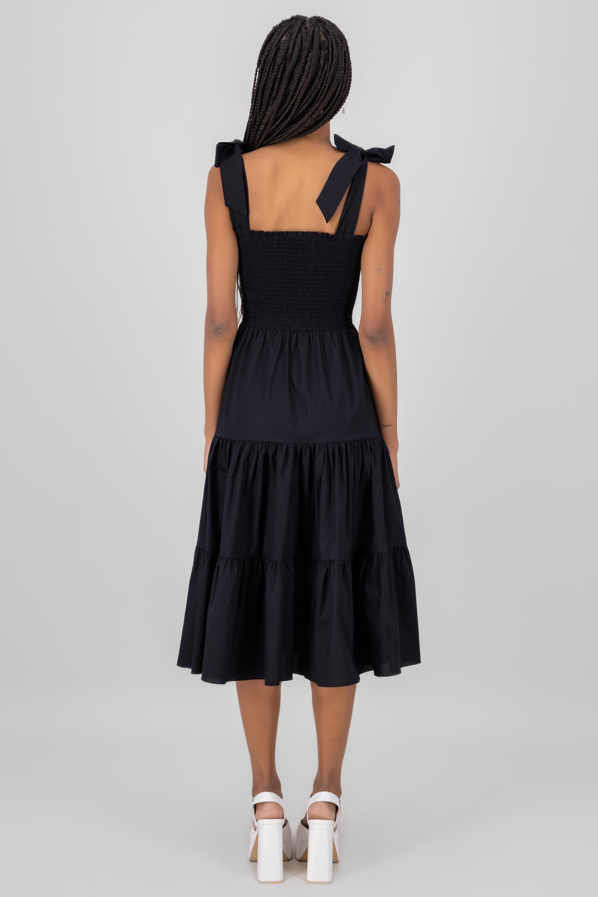 Vestido midi olanes NEGRO