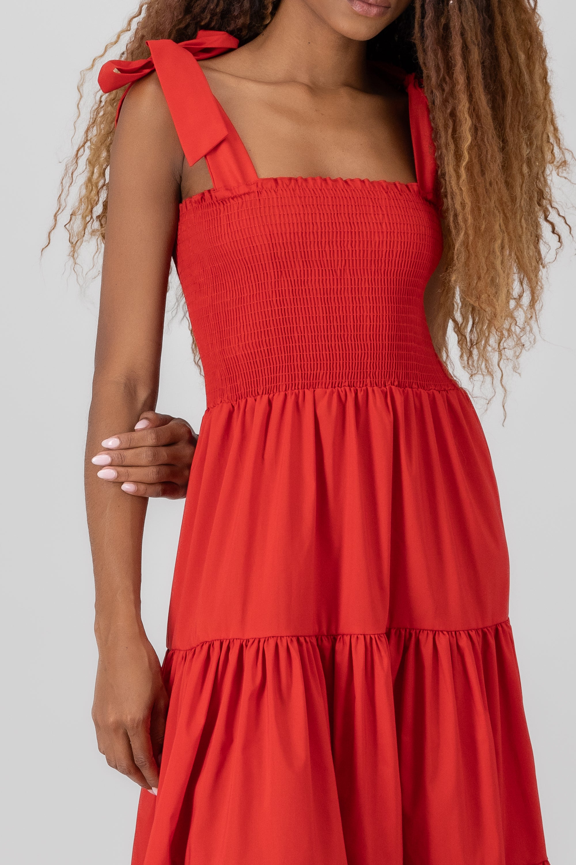 Vestido midi olanes ROJO