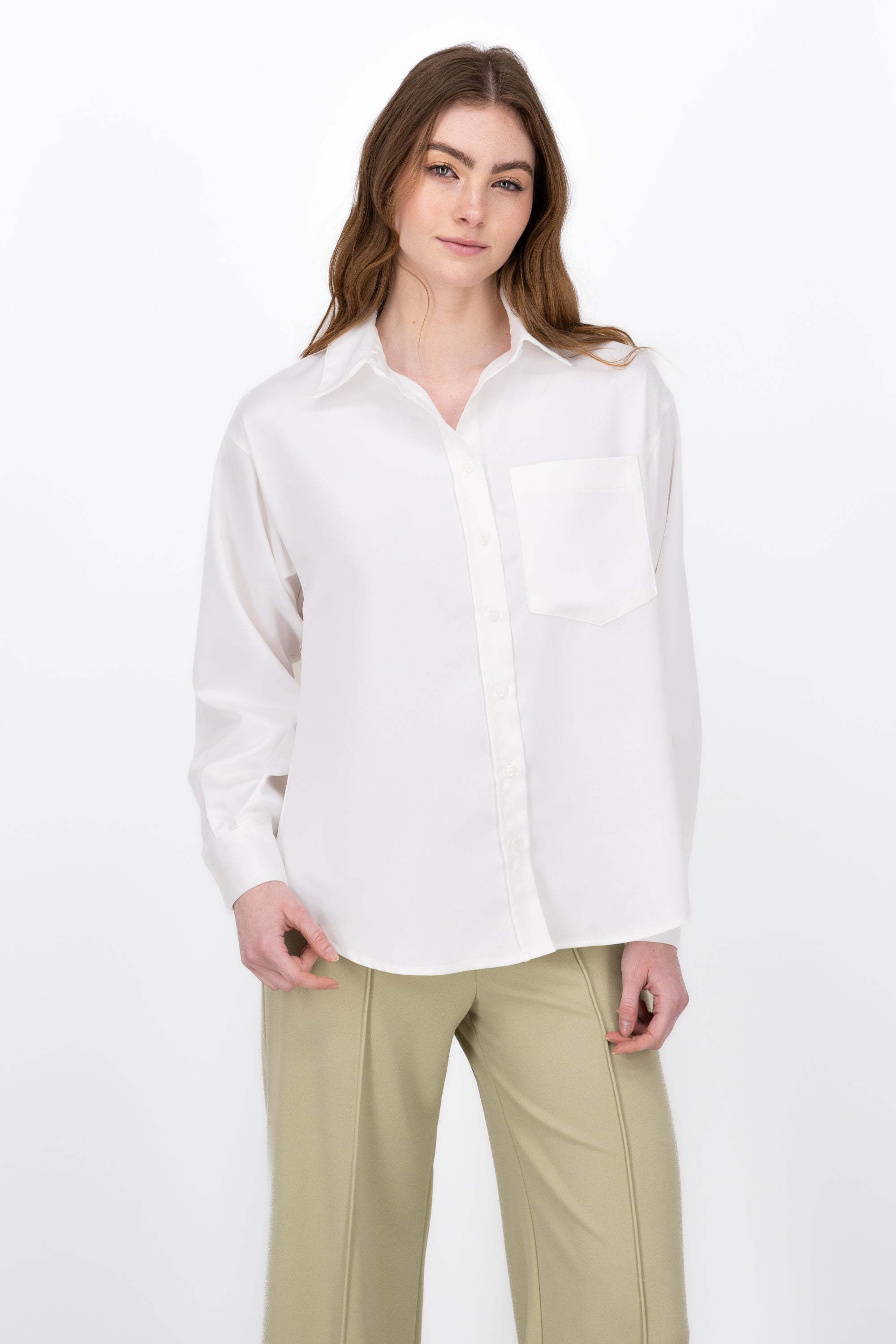 Long shirt Saten WHITE