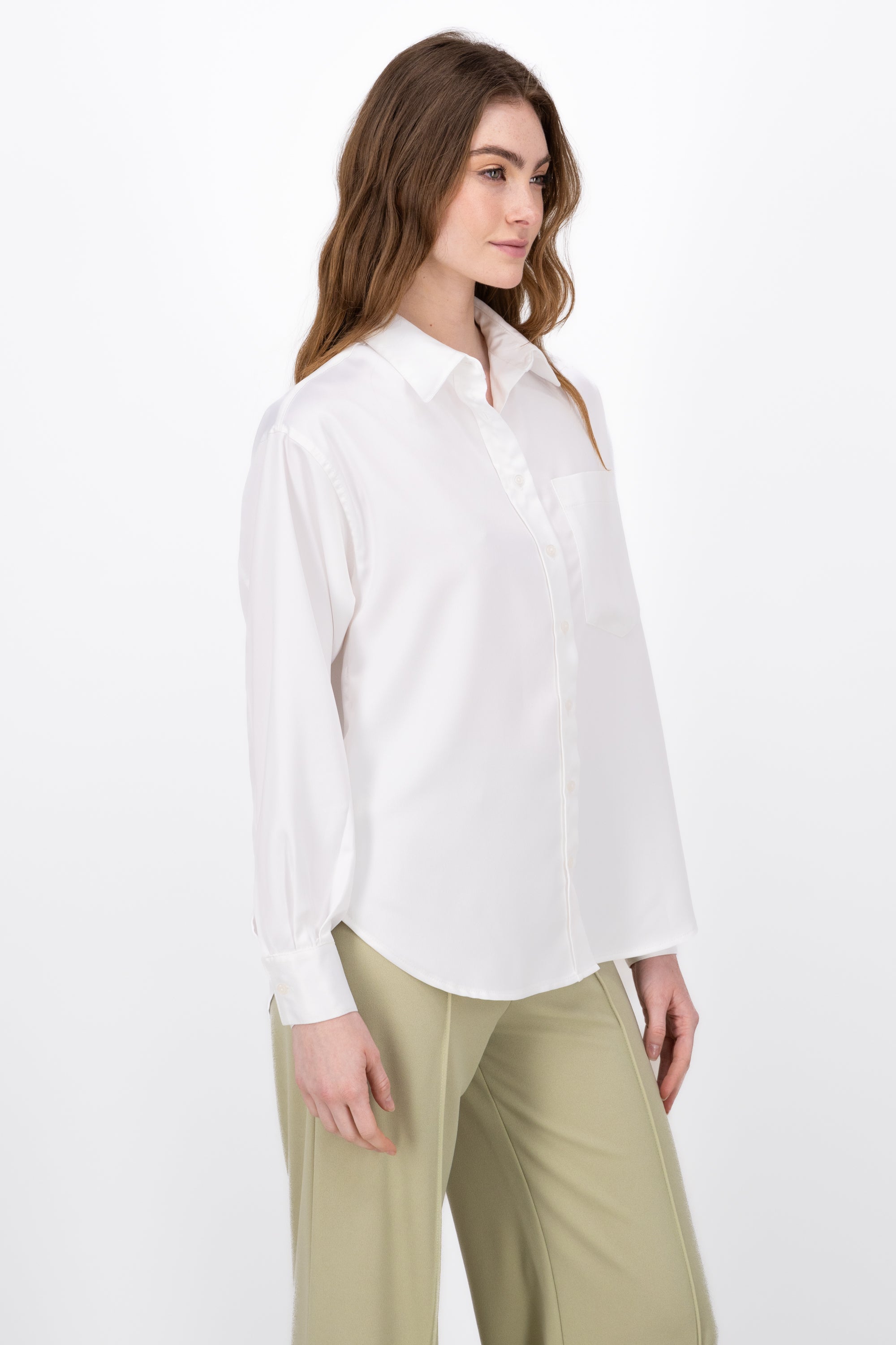 Long shirt Saten WHITE