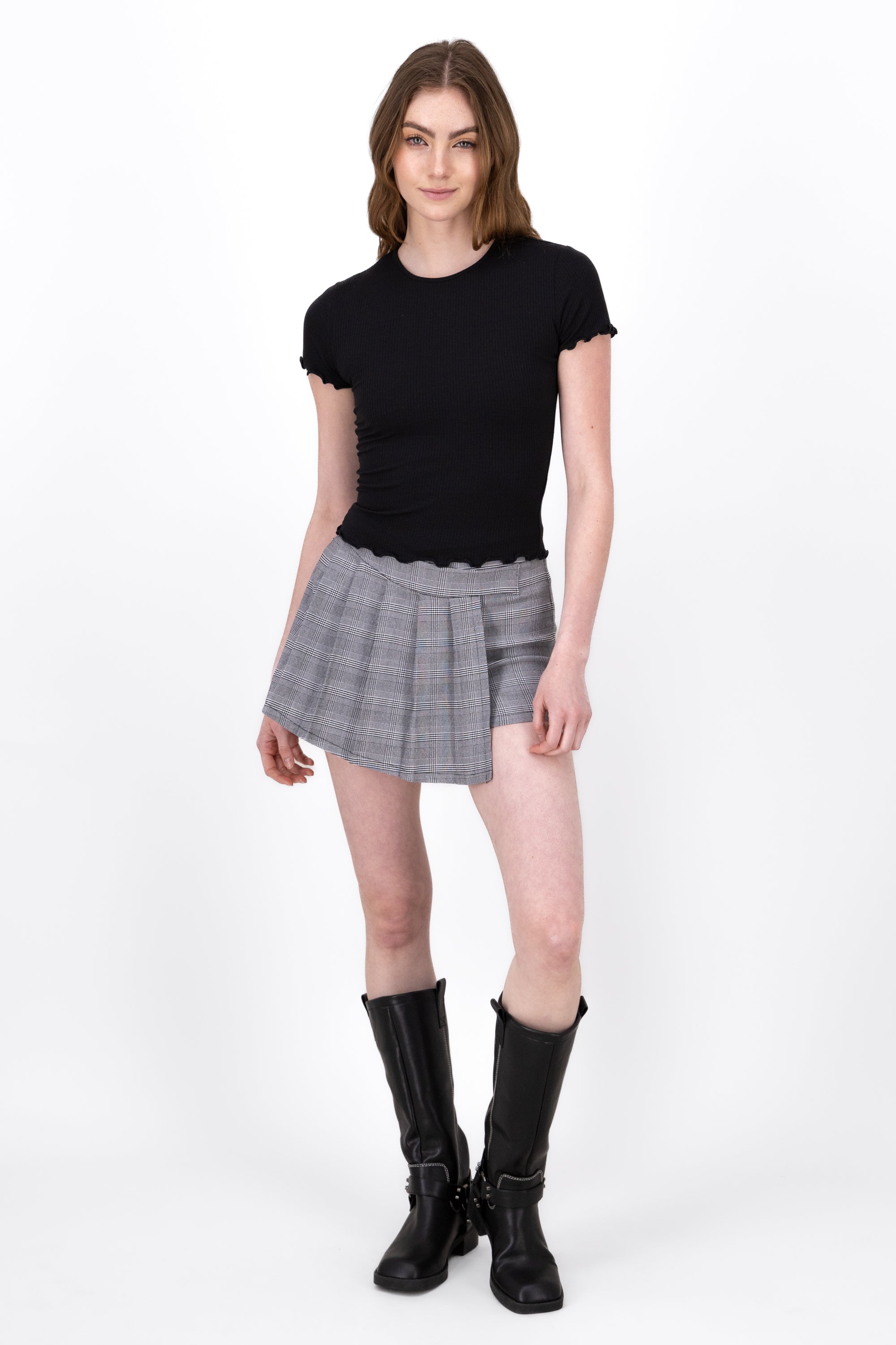 Short Skirt Tabled Black Combo