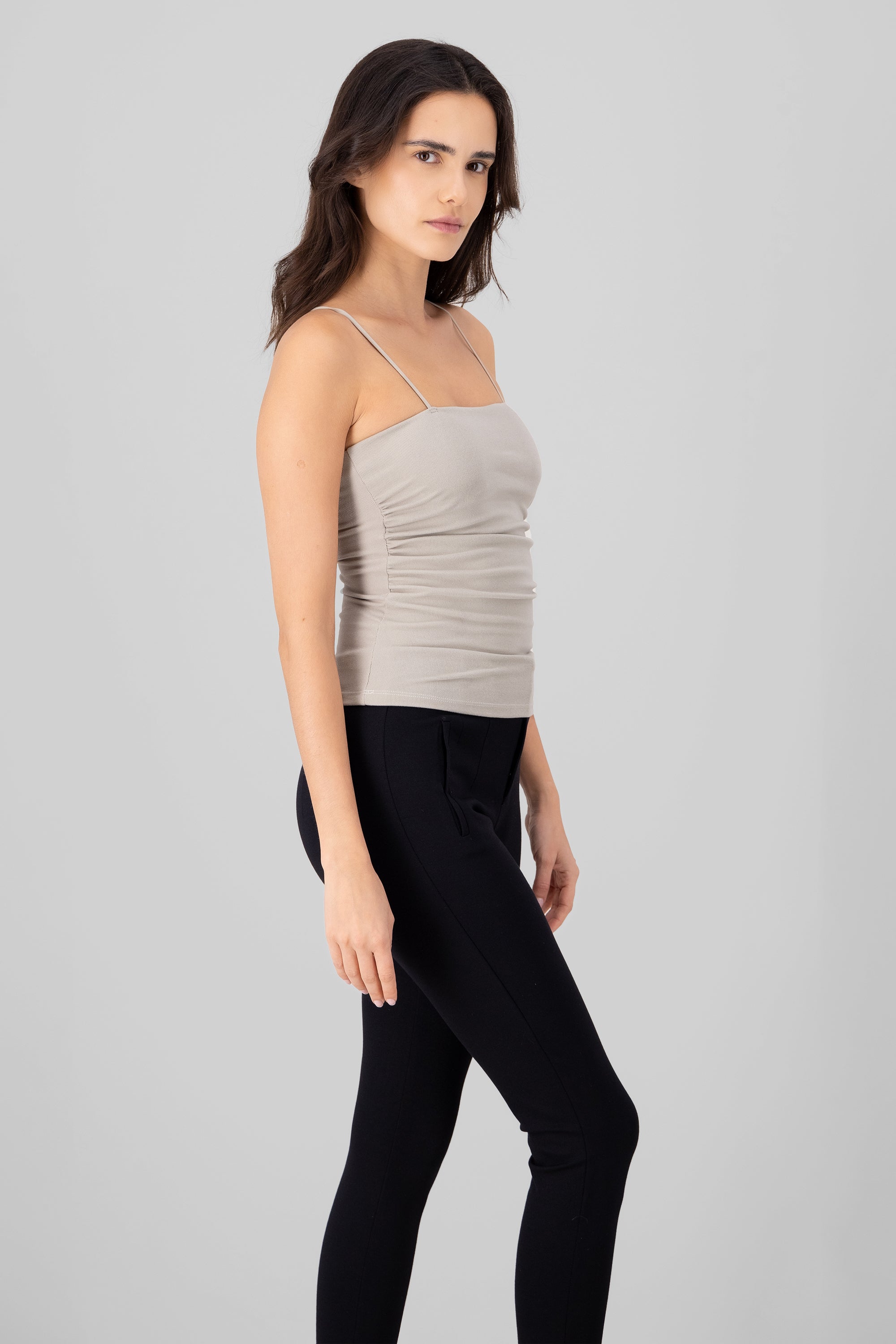 Drapeado top with glasses GREY