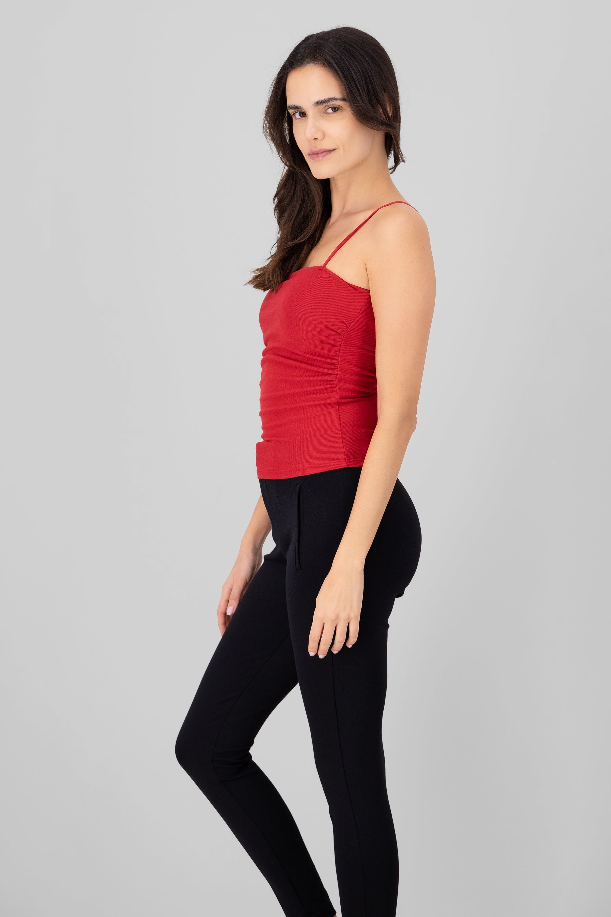 Drapeado top with glasses RED