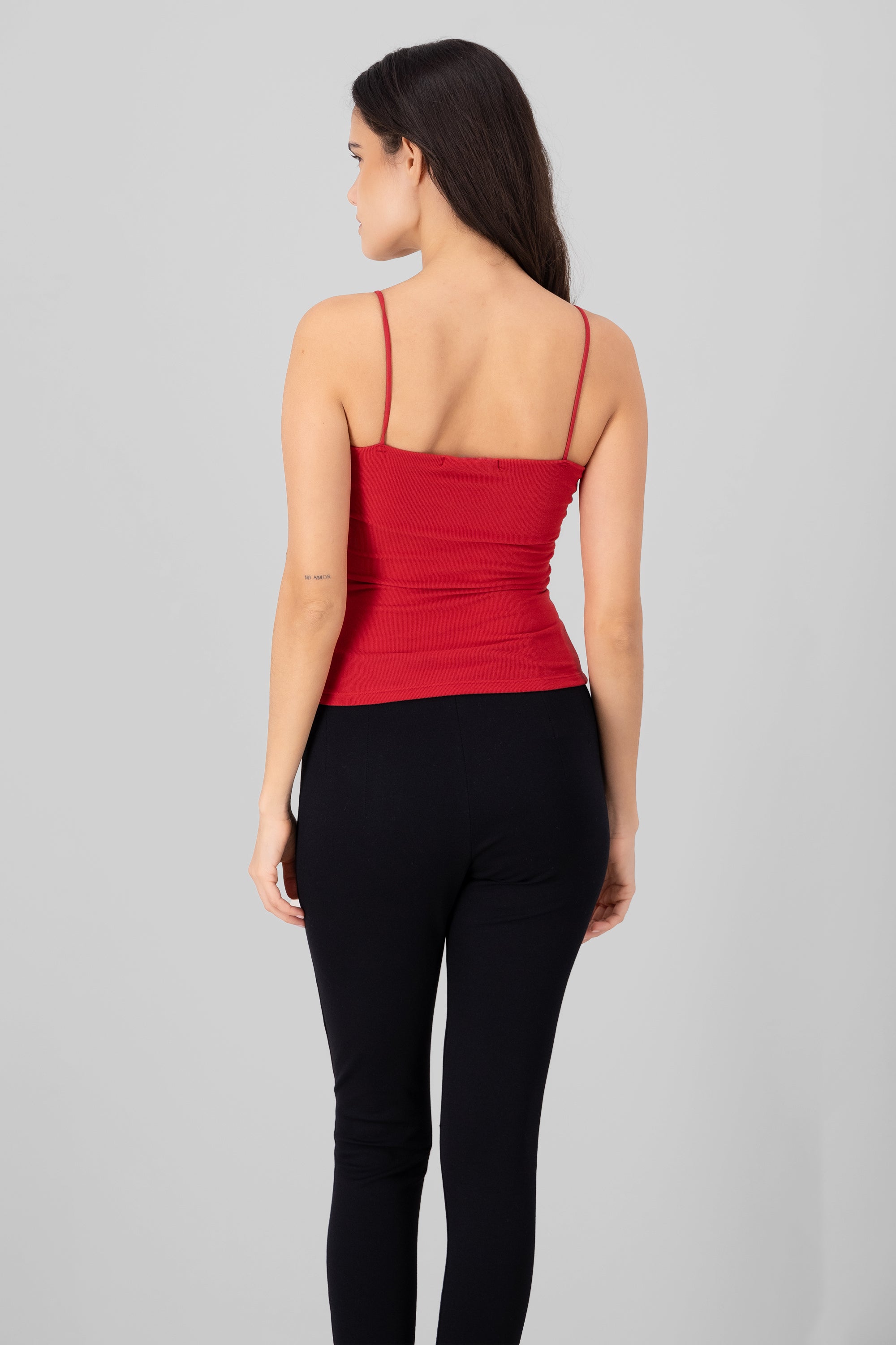 Drapeado top with glasses RED