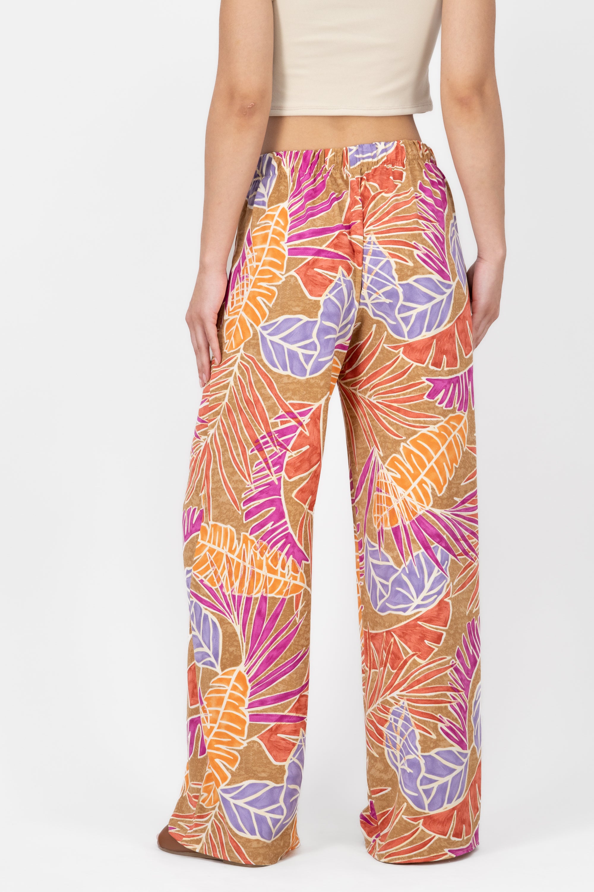 Pants wide detail tweezers CAFE COMBO