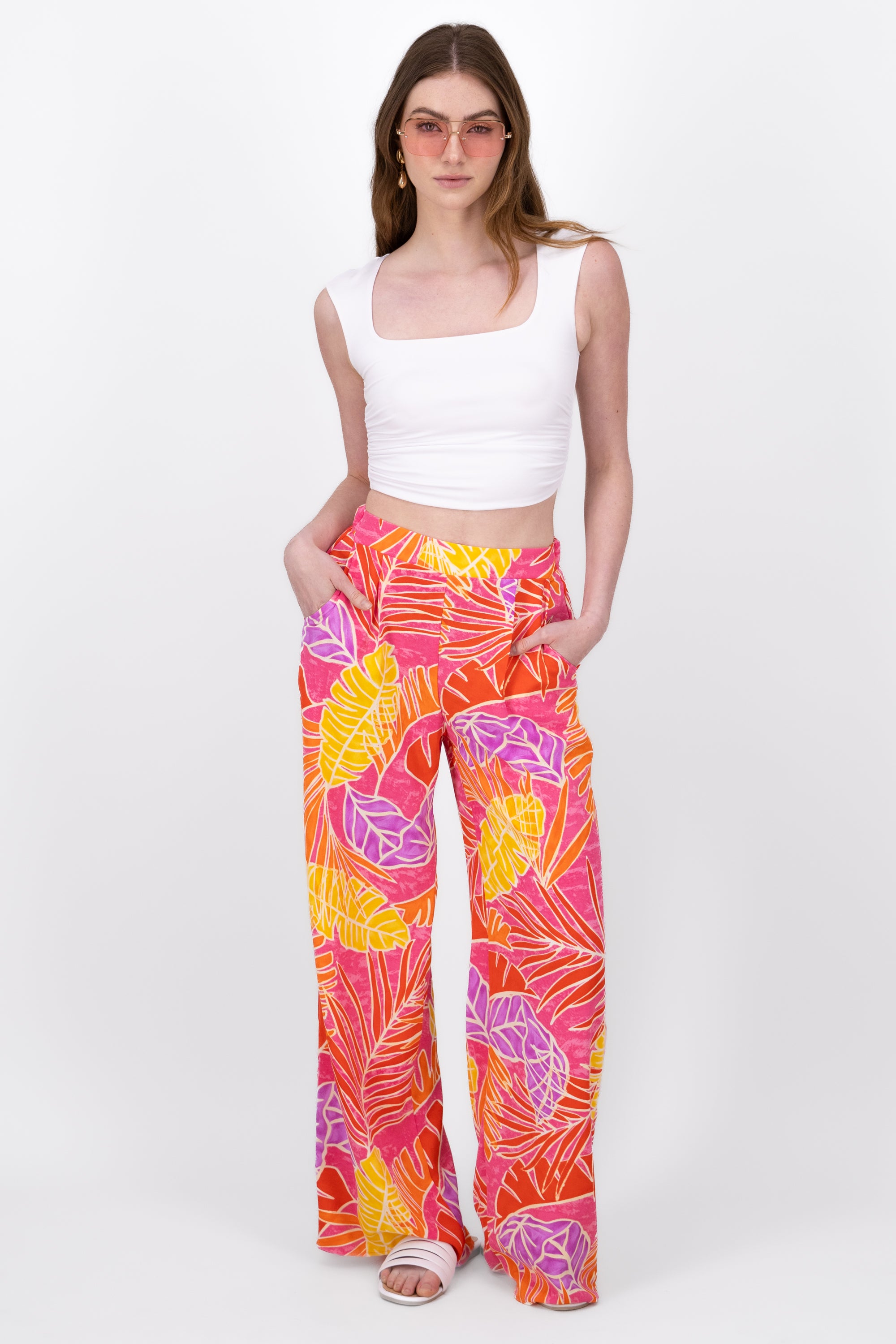 Pants wide detail tweezers Rosa Combo