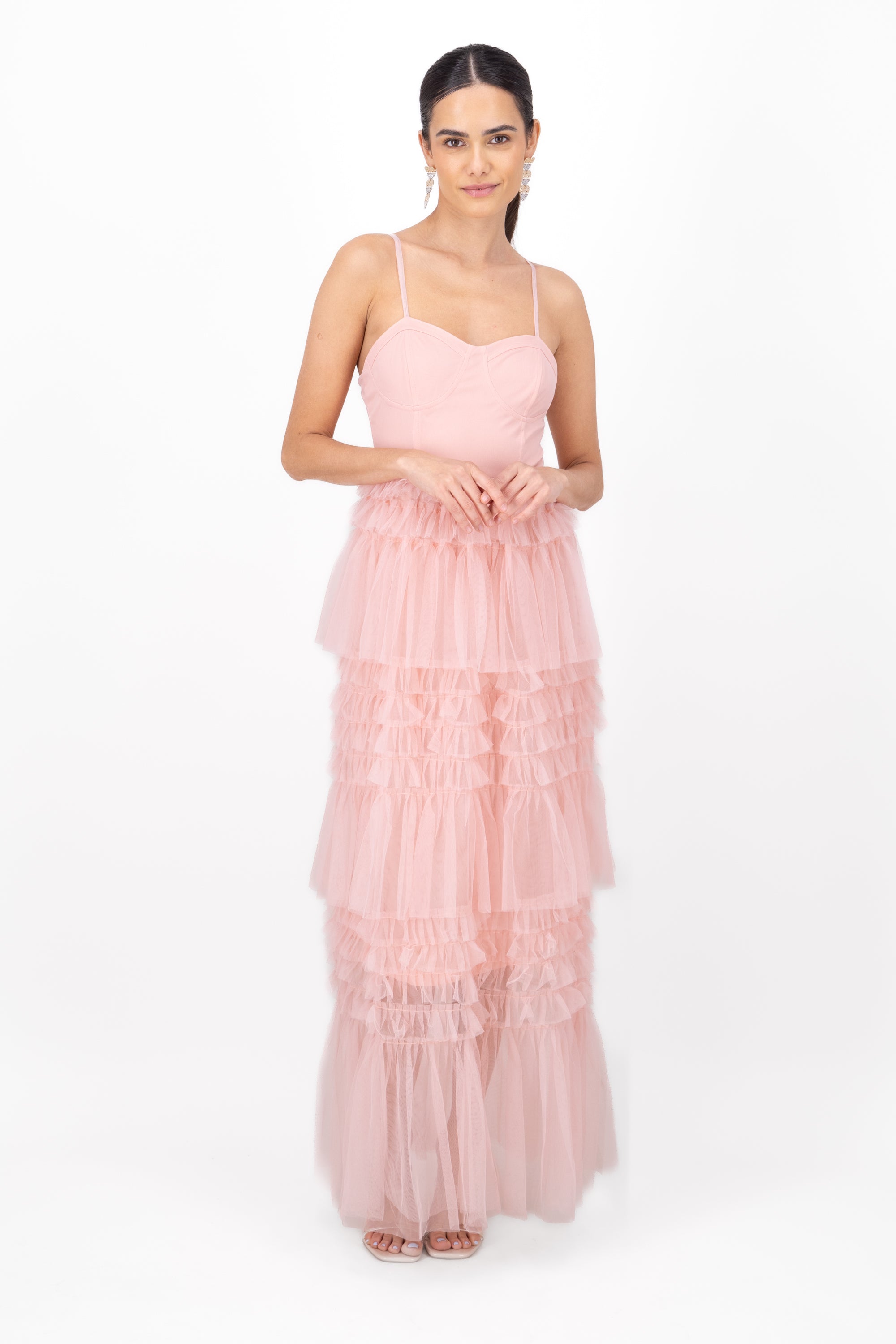 Maxi vestido mesh olanes PALO DE ROSA