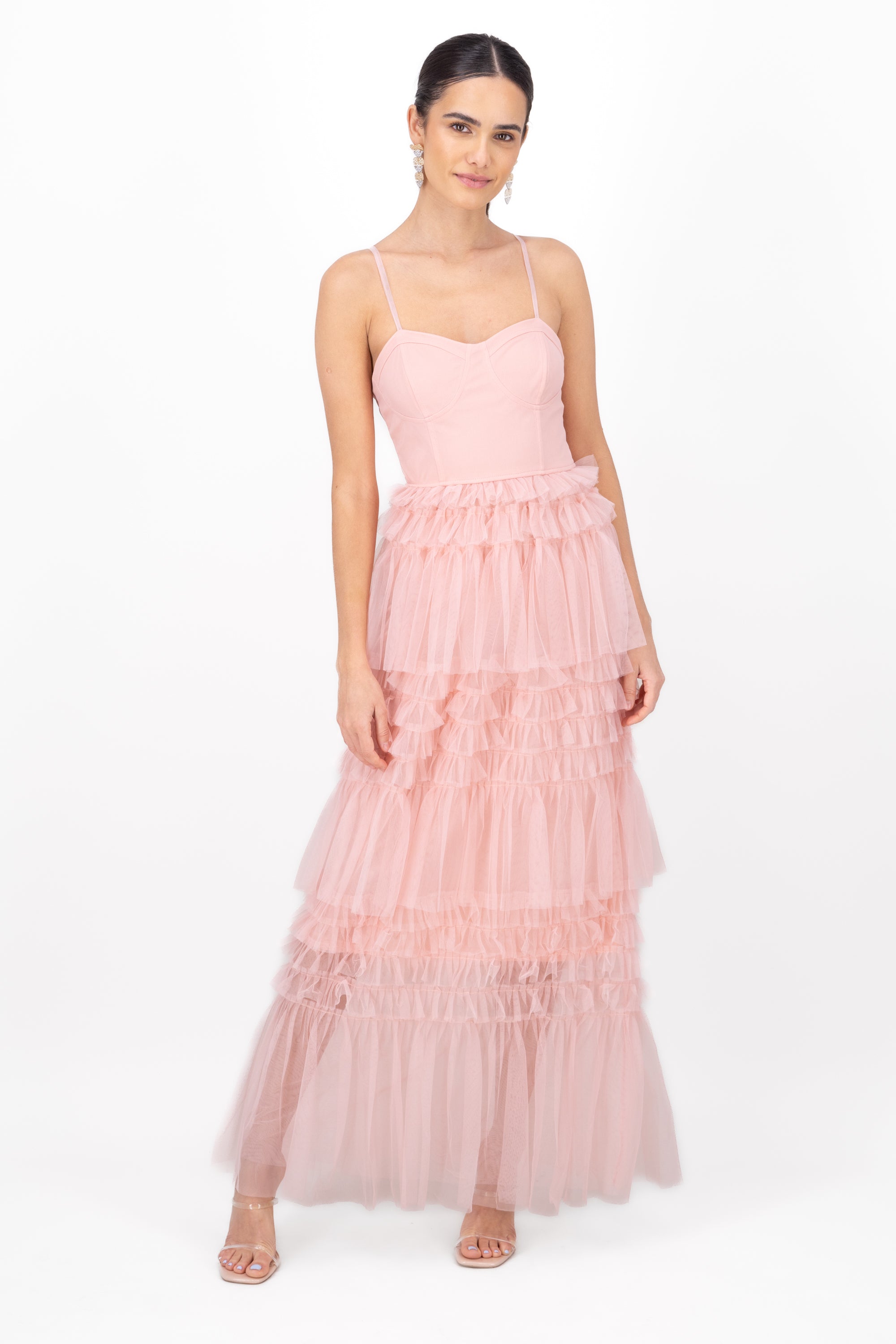 Maxi vestido mesh olanes PALO DE ROSA
