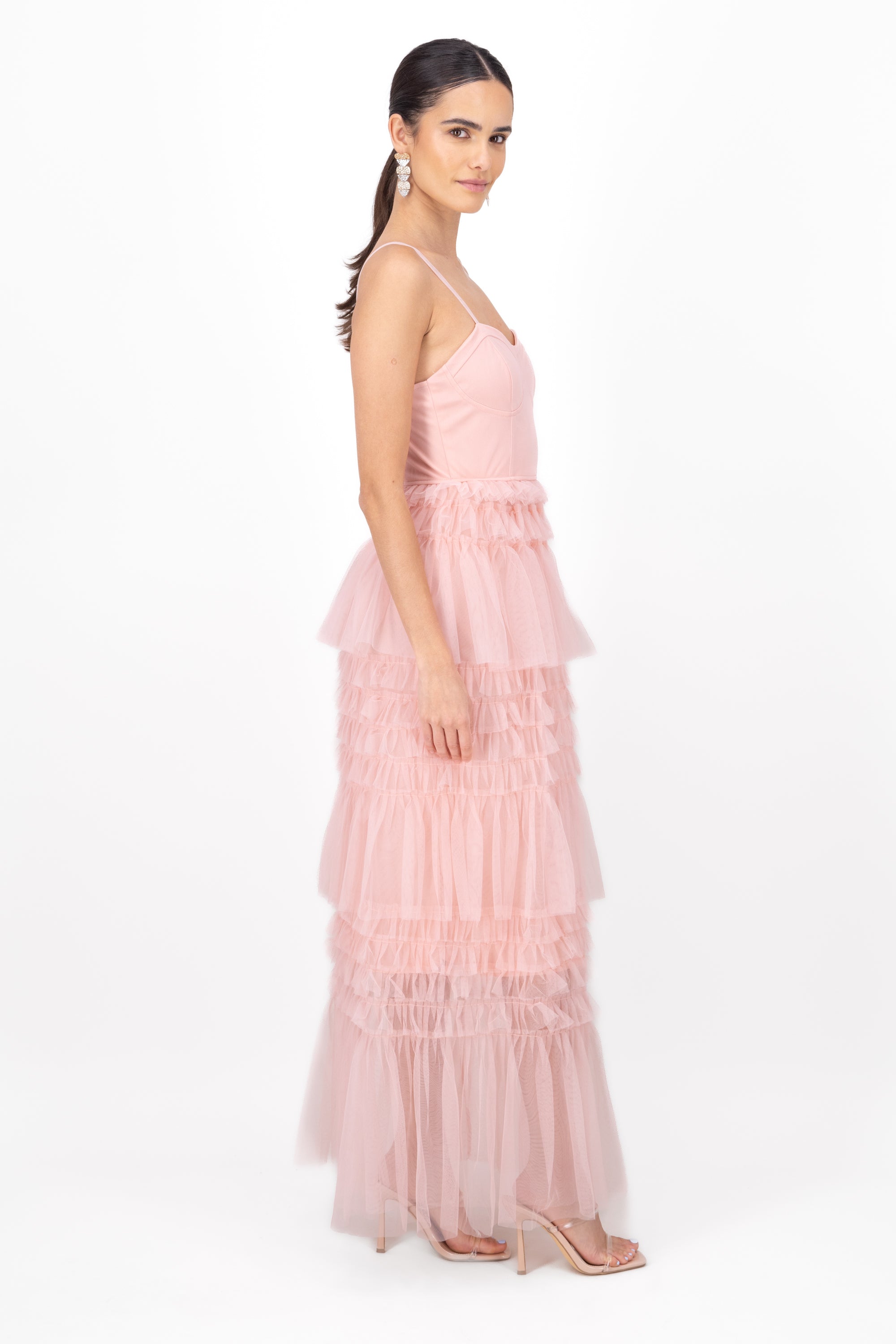 Maxi vestido mesh olanes PALO DE ROSA