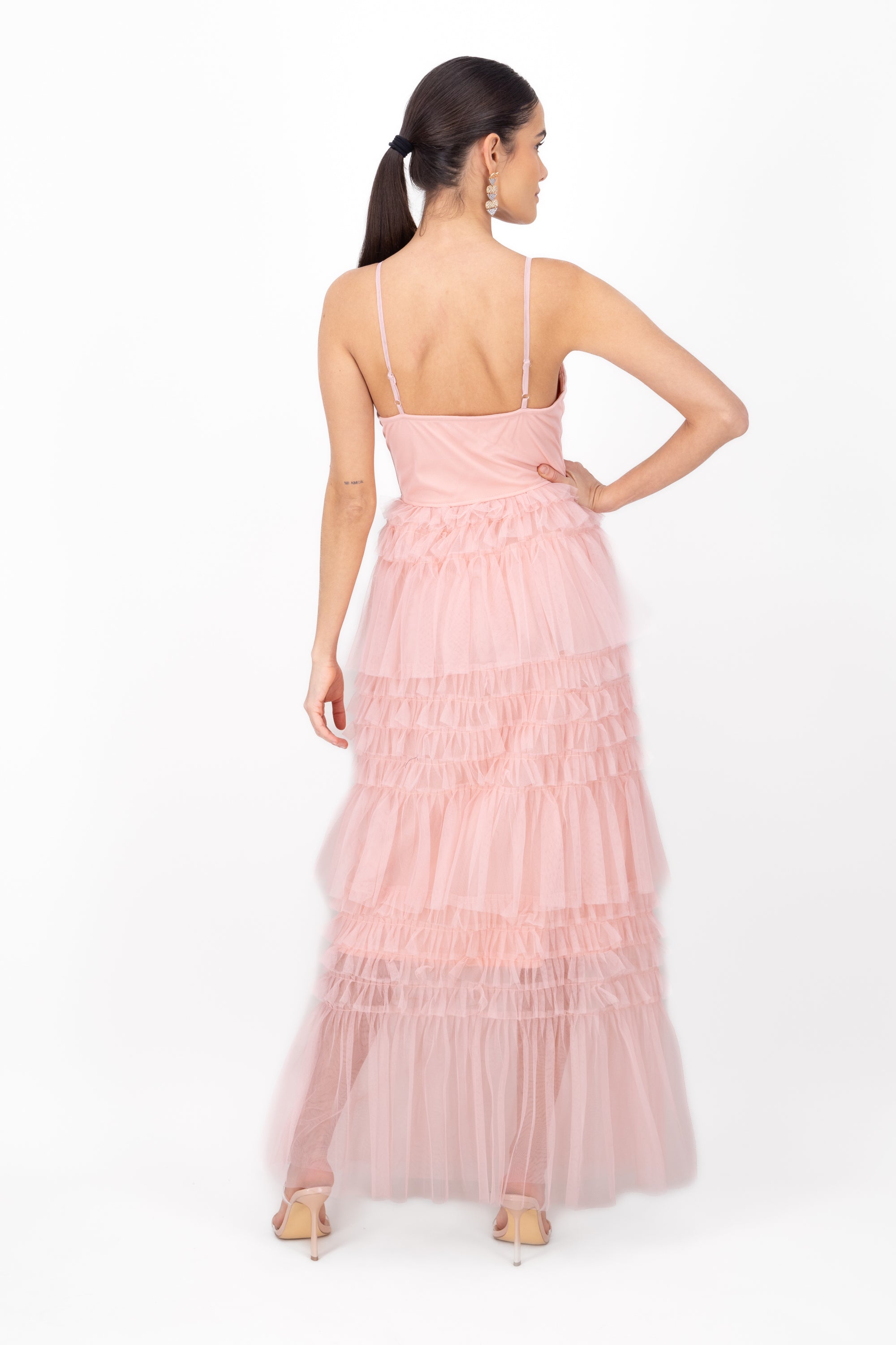 Maxi vestido mesh olanes PALO DE ROSA