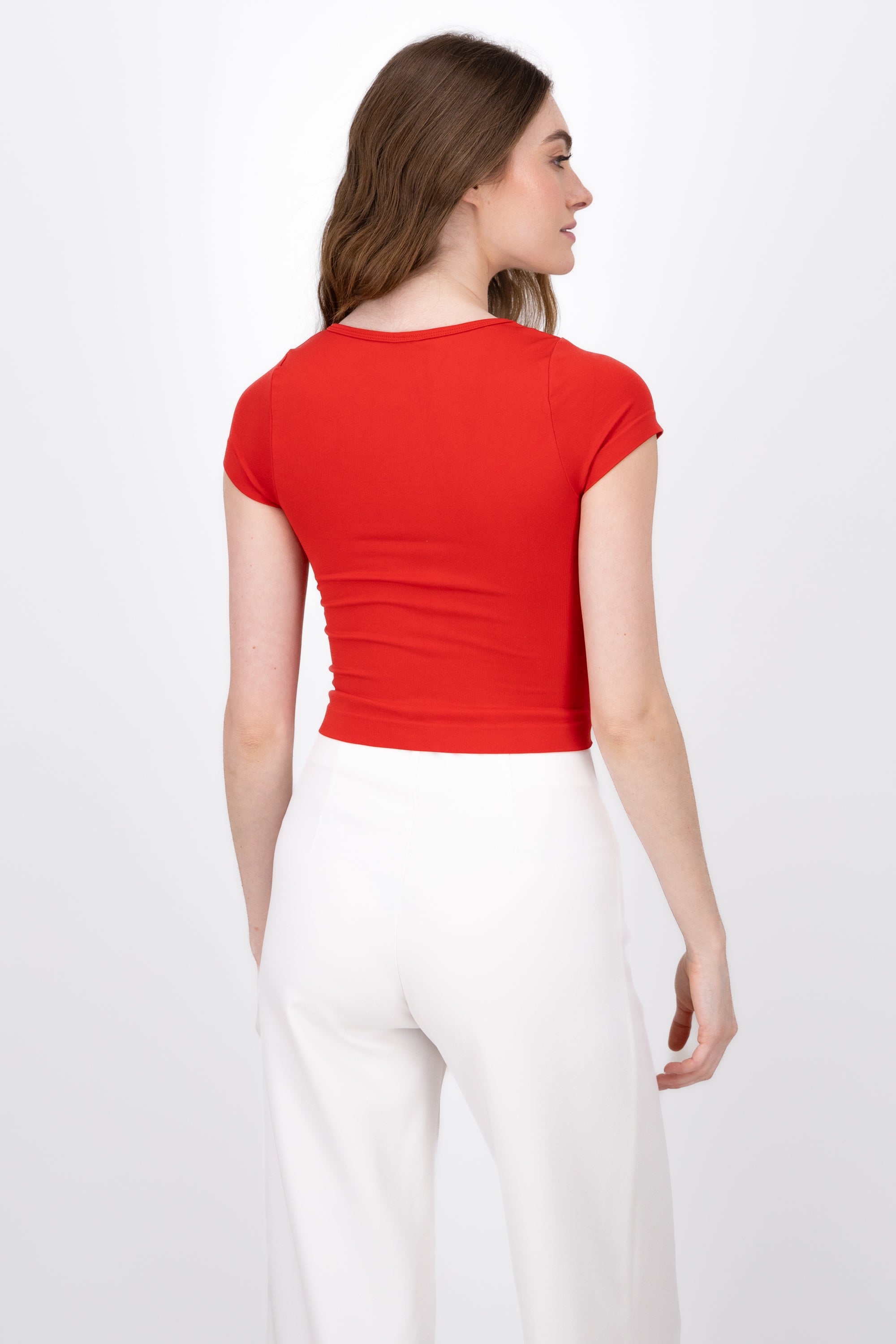 Top De Manga Corta Con Cut Out ROJO