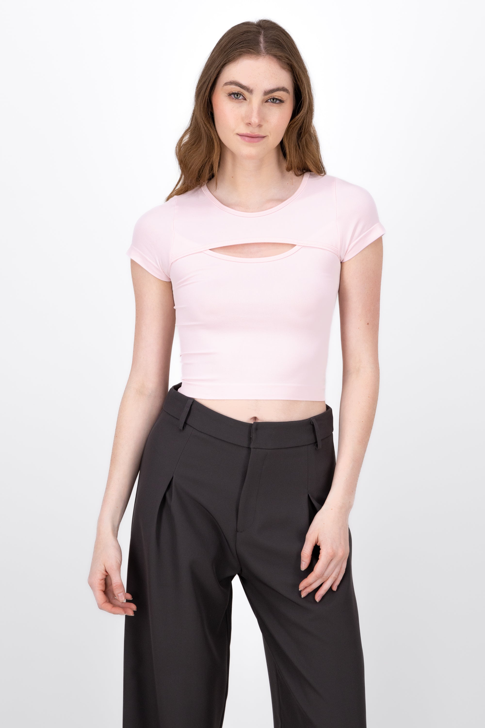 Top De Manga Corta Con Cut Out ROSA