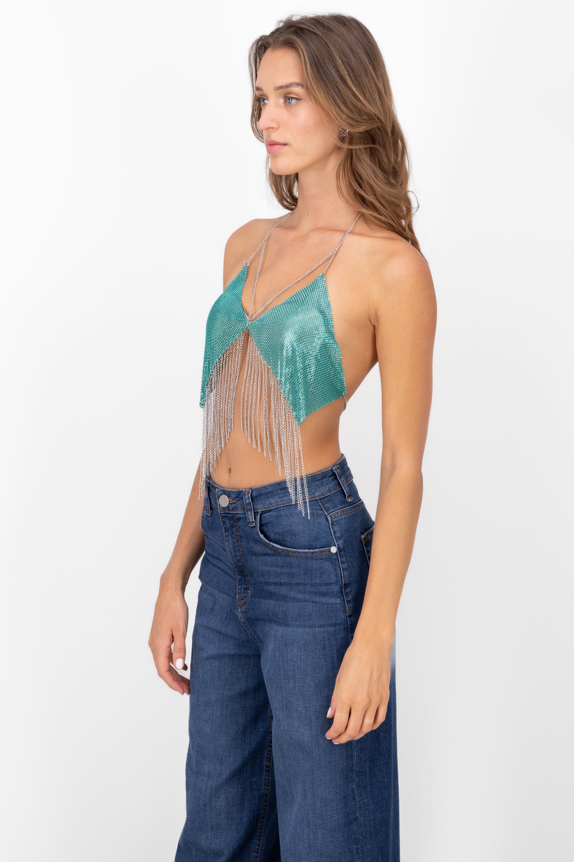 Top fringes TURQUOISE