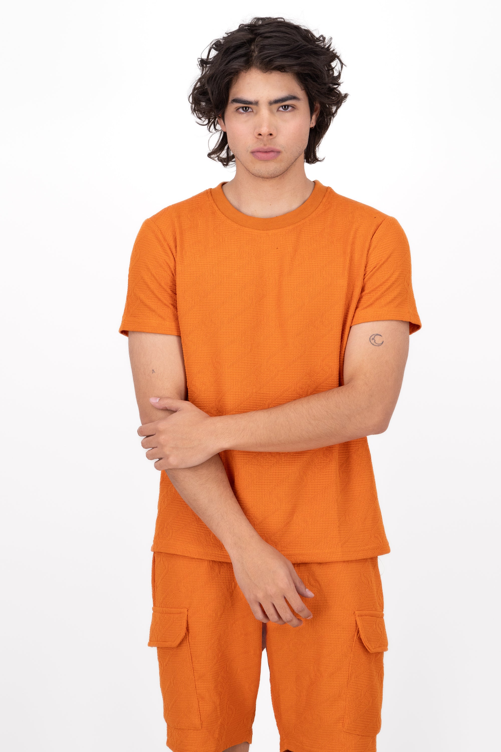 Playera Natura Det Texture ORANGE