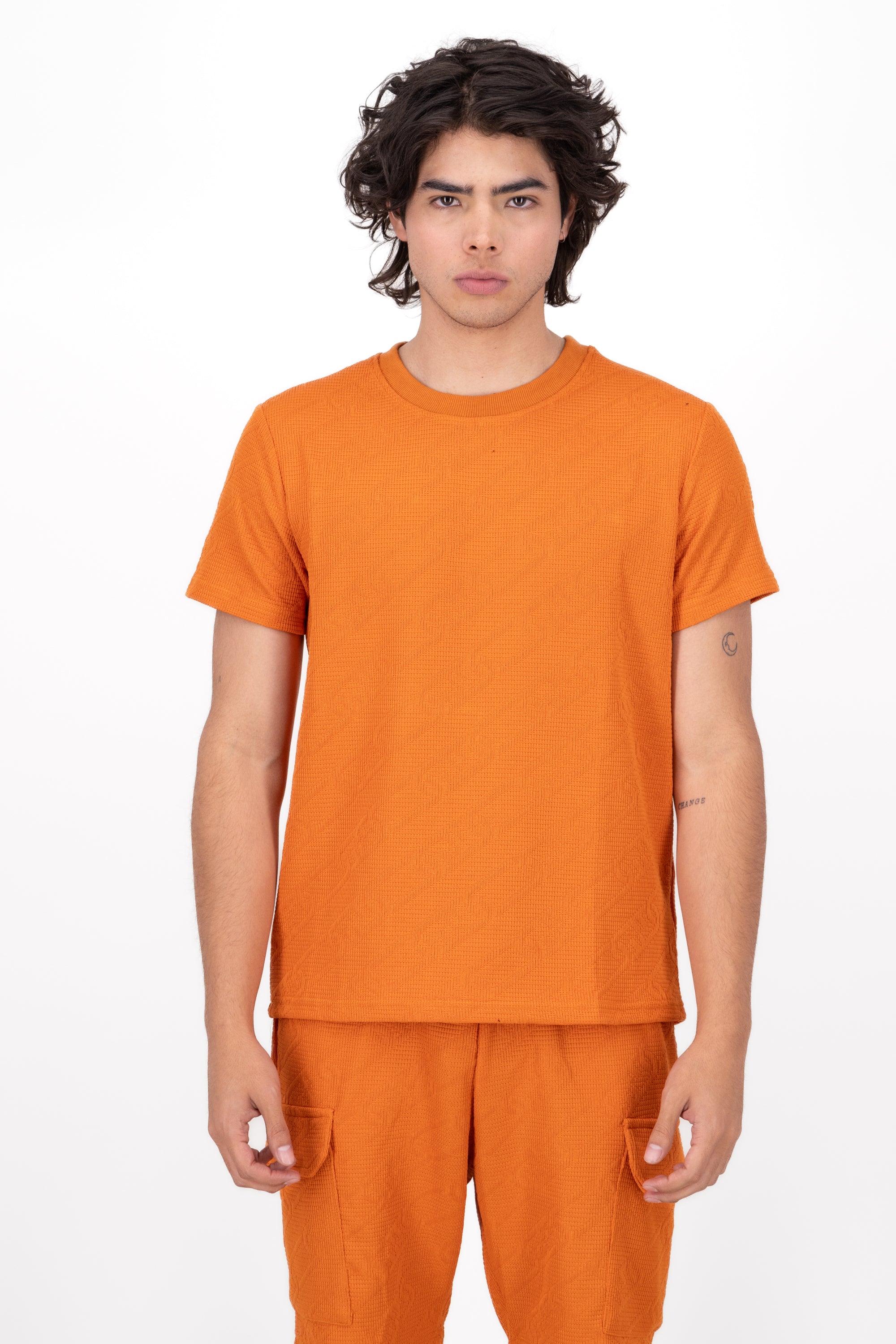 Playera Natura Det Texture ORANGE