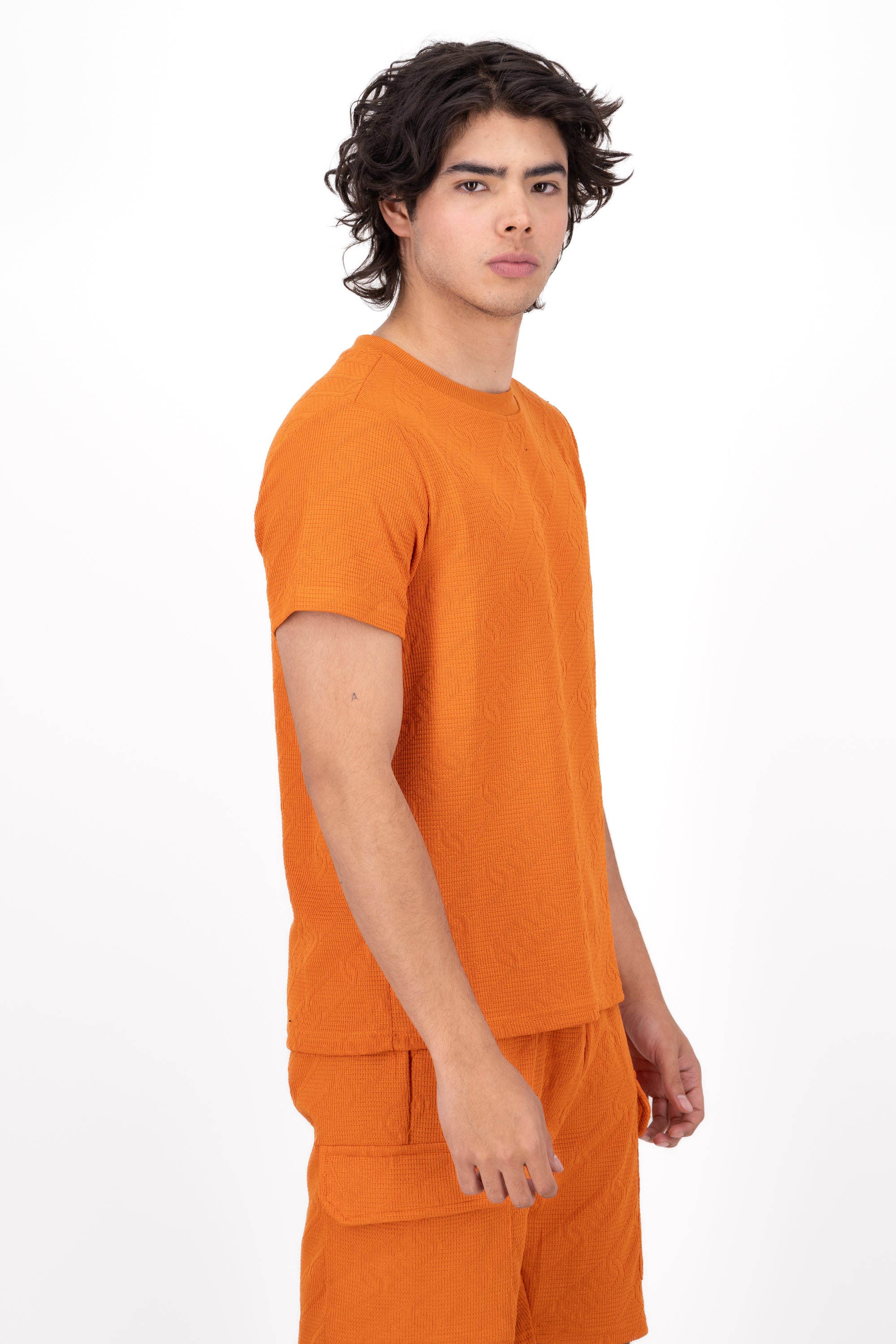 Playera Natura Det Texture ORANGE