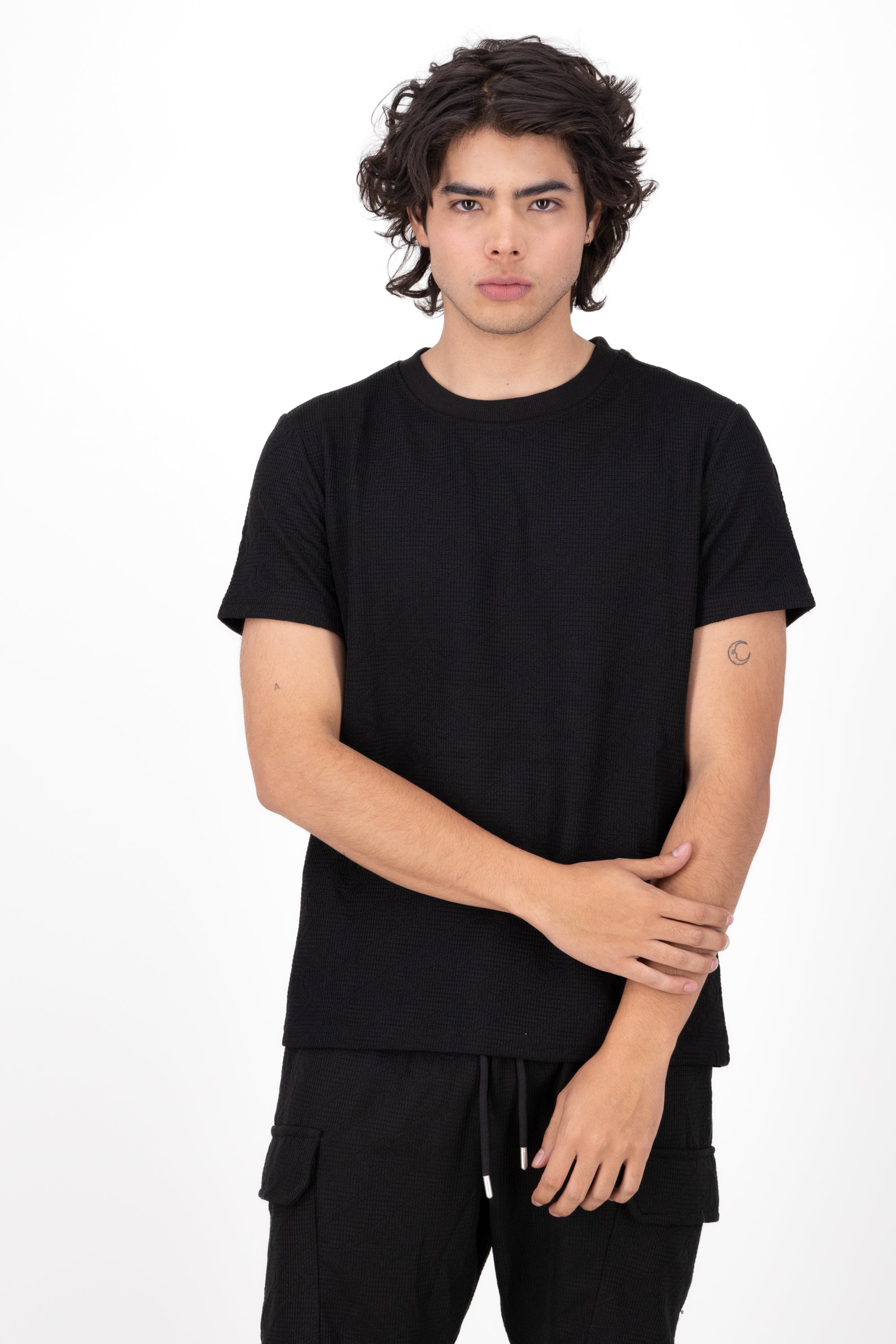 Playera Natura Det Texture BLACK