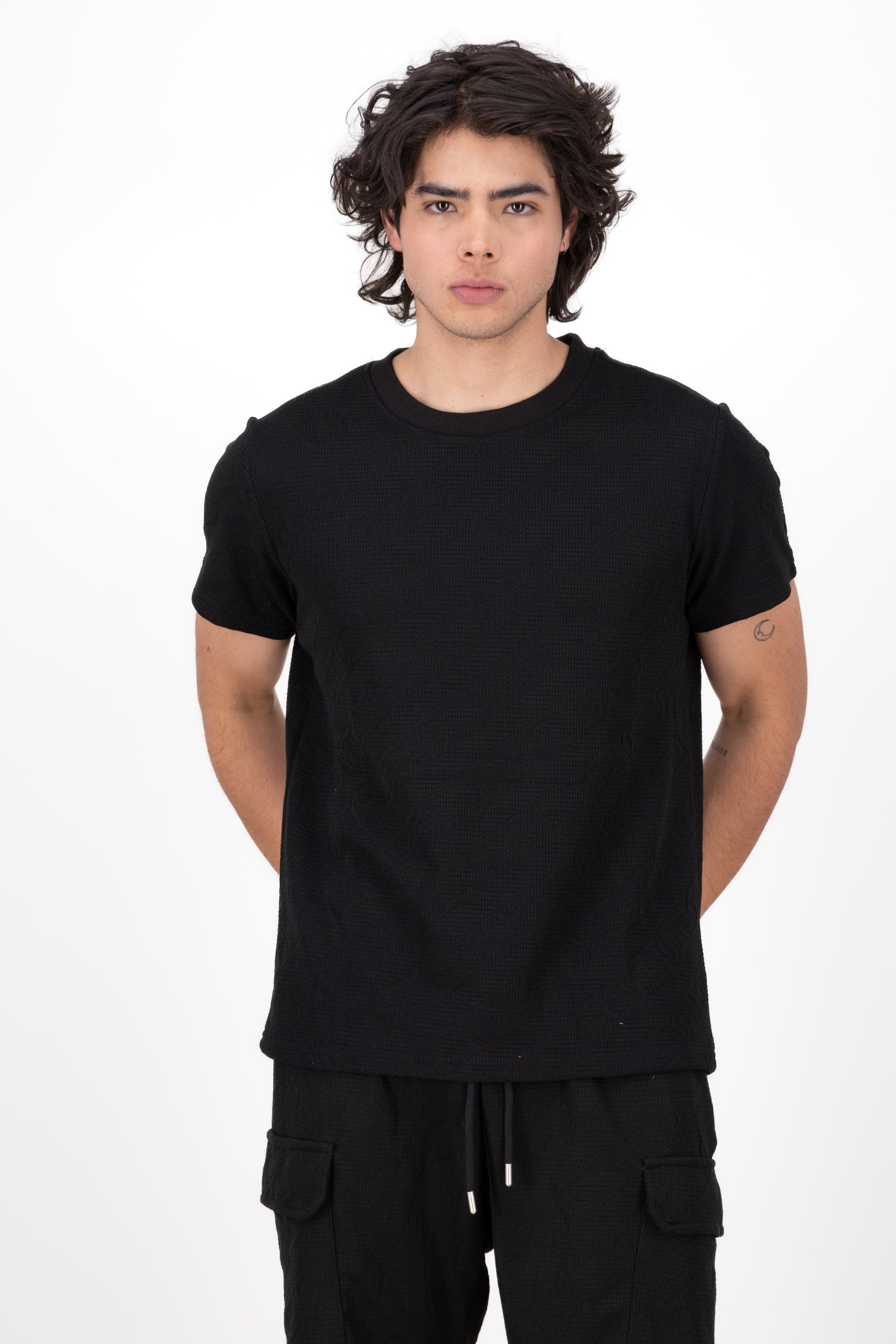 Playera Natura Det Texture BLACK