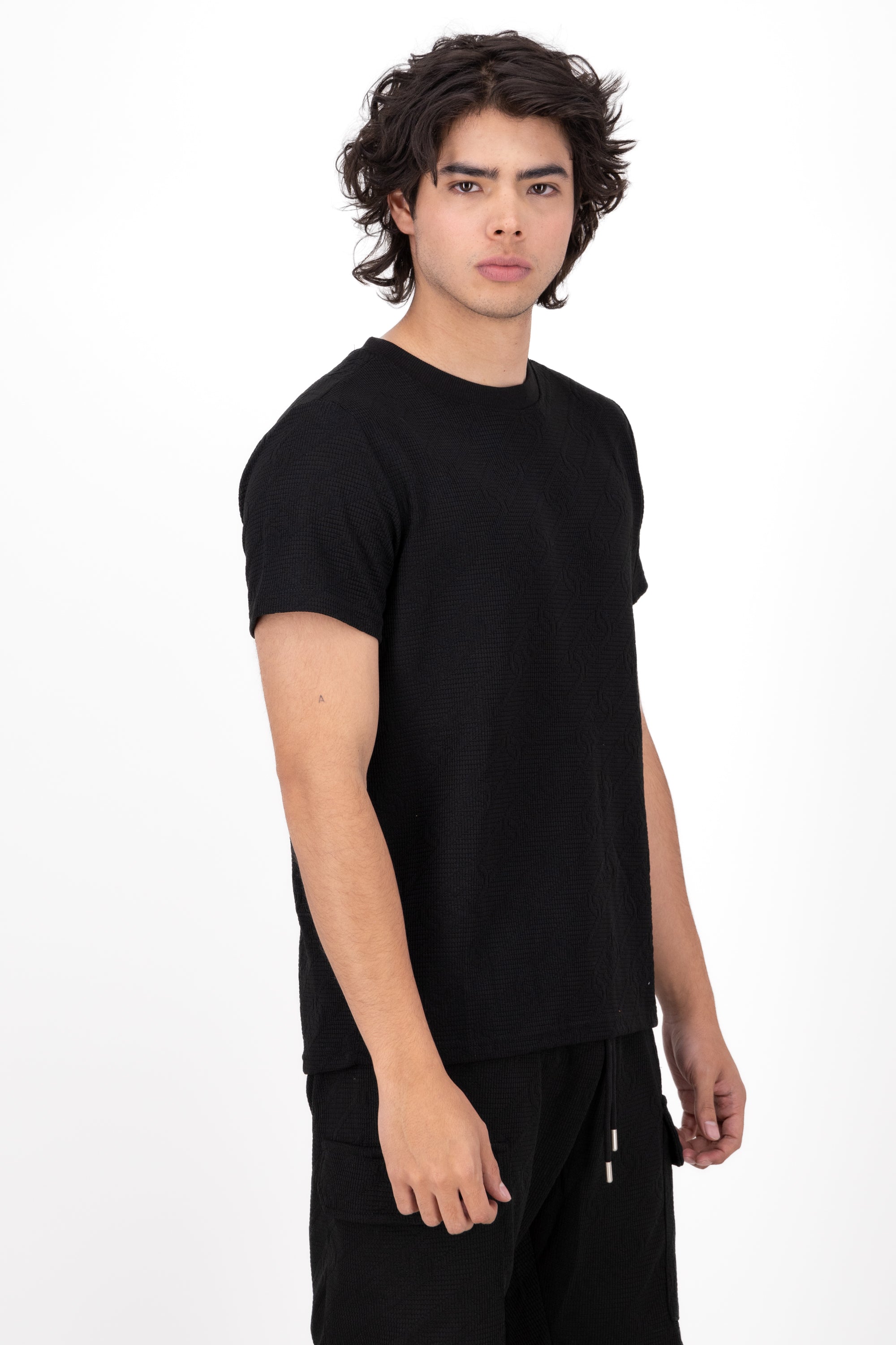 Playera Natura Det Texture BLACK