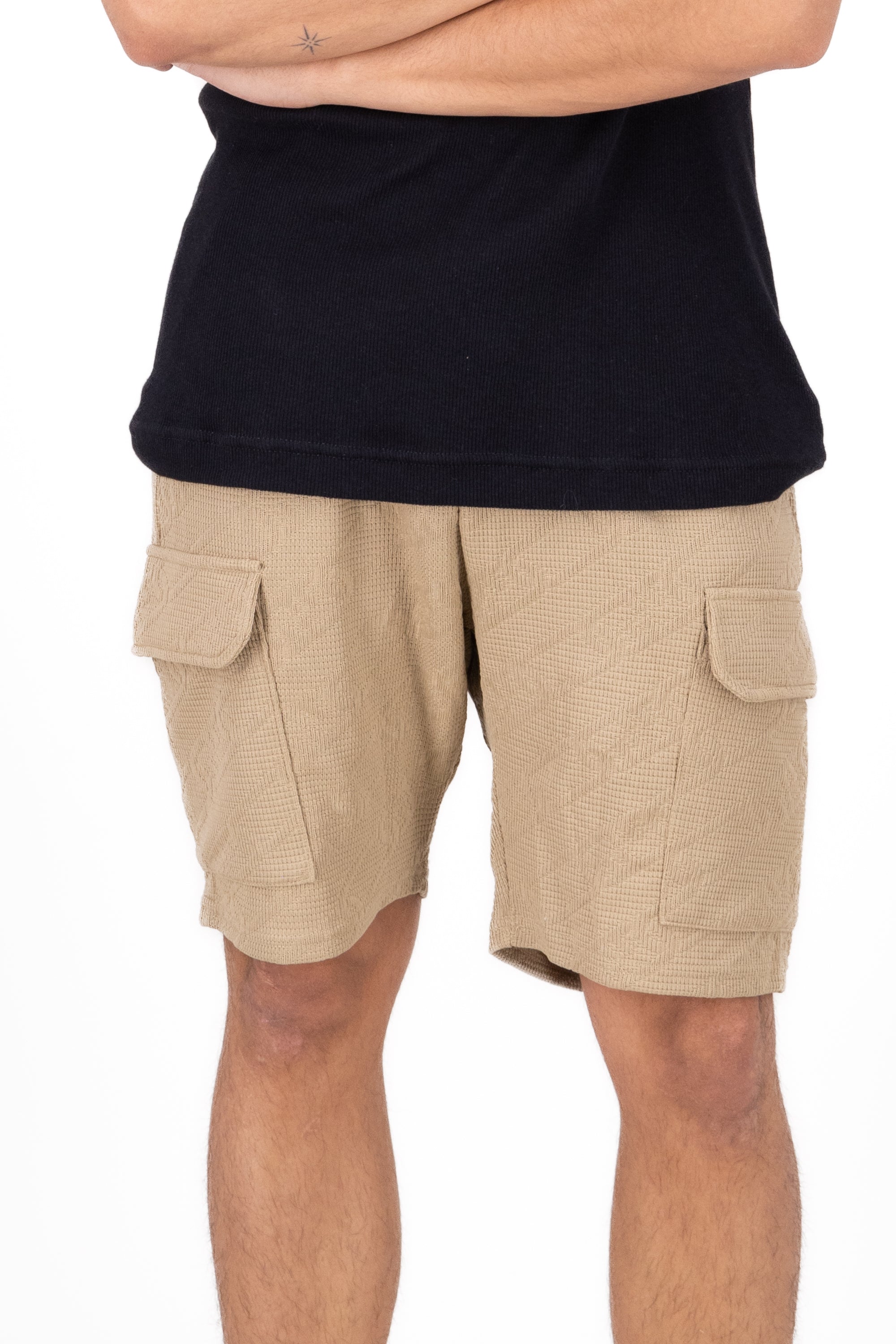 Short Natura Det Texture Khaki