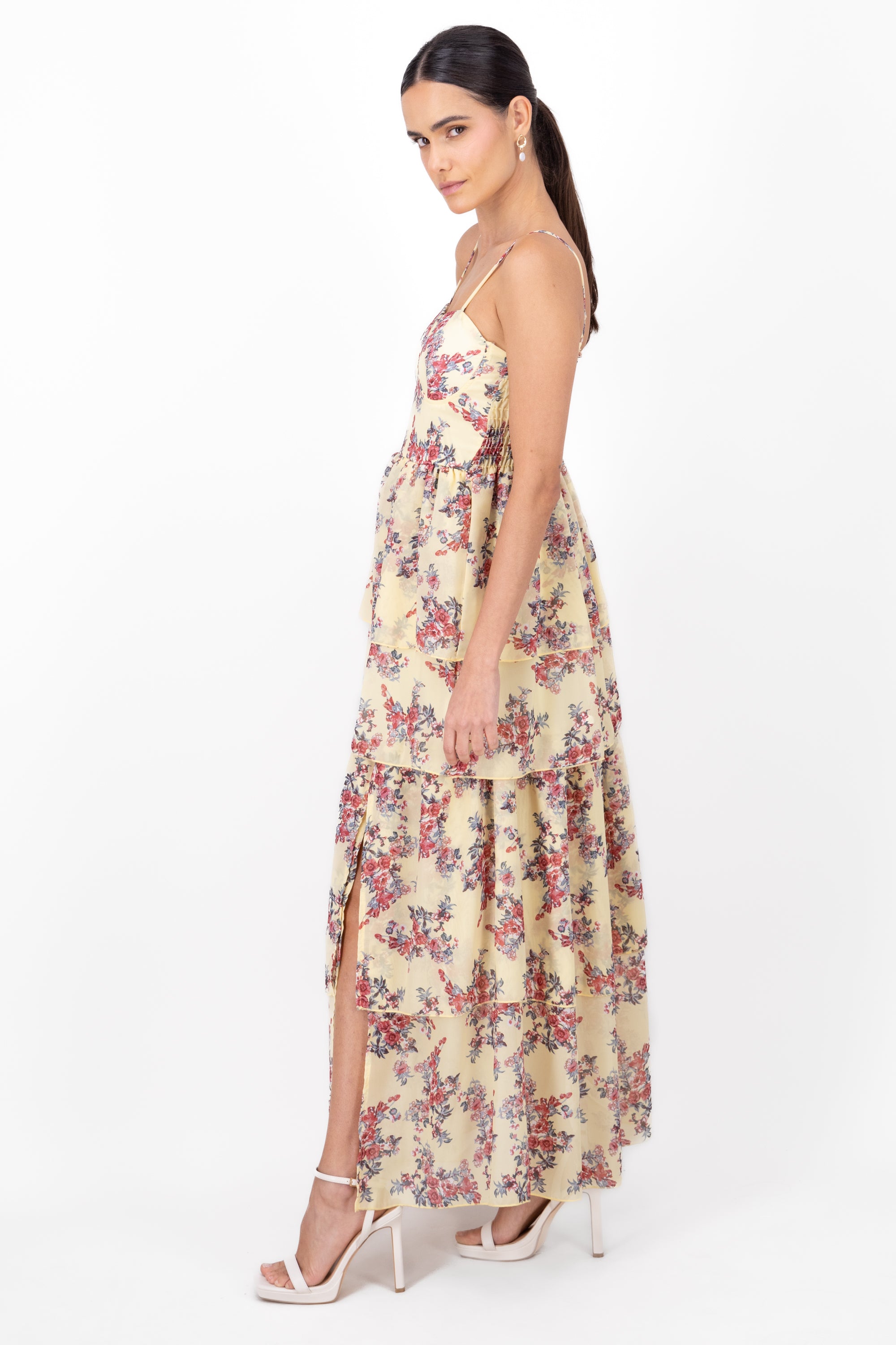 Vestido Maxi Flores Olanes AMARILLO PASTEL