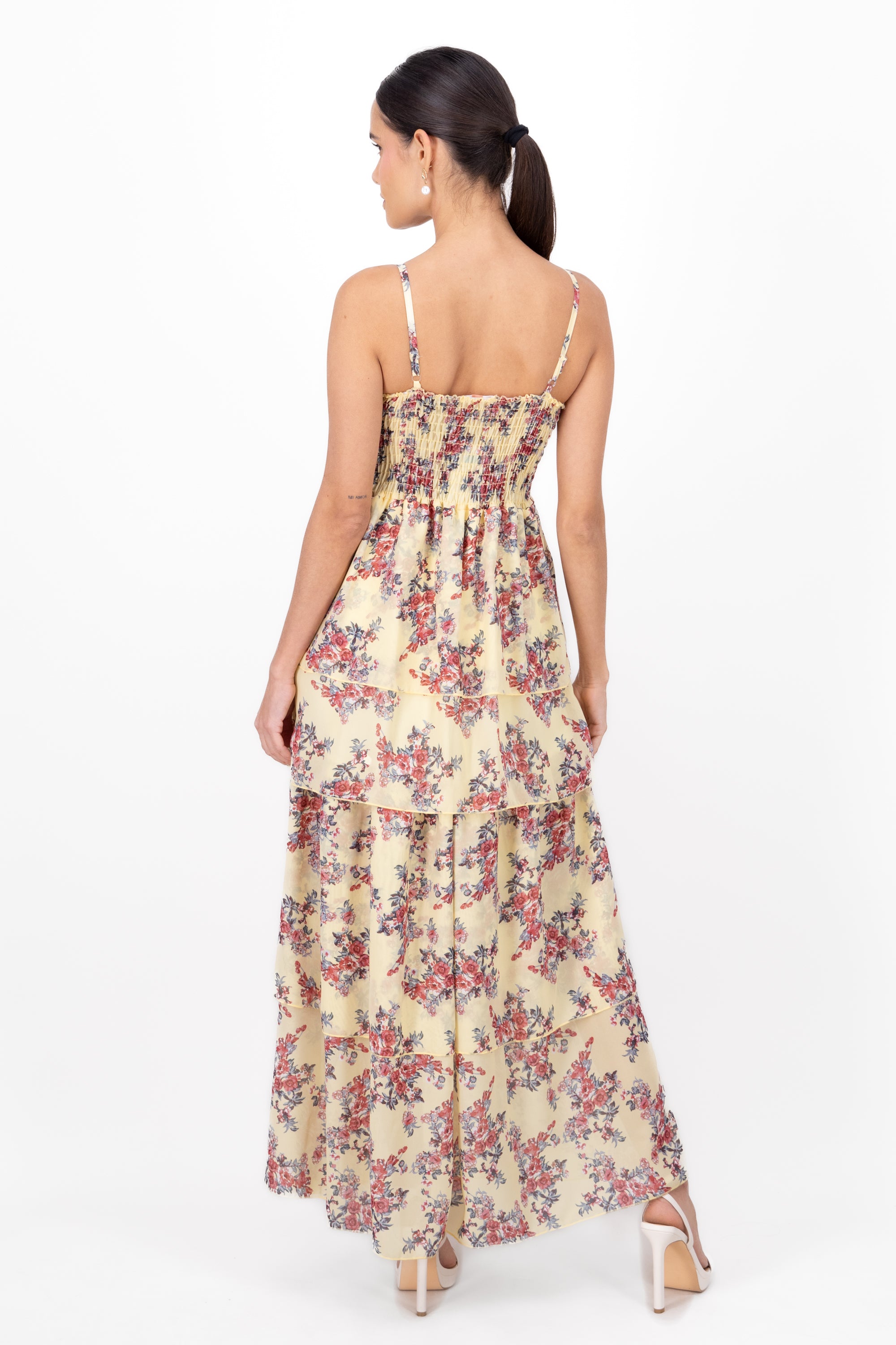 Vestido Maxi Flores Olanes AMARILLO PASTEL