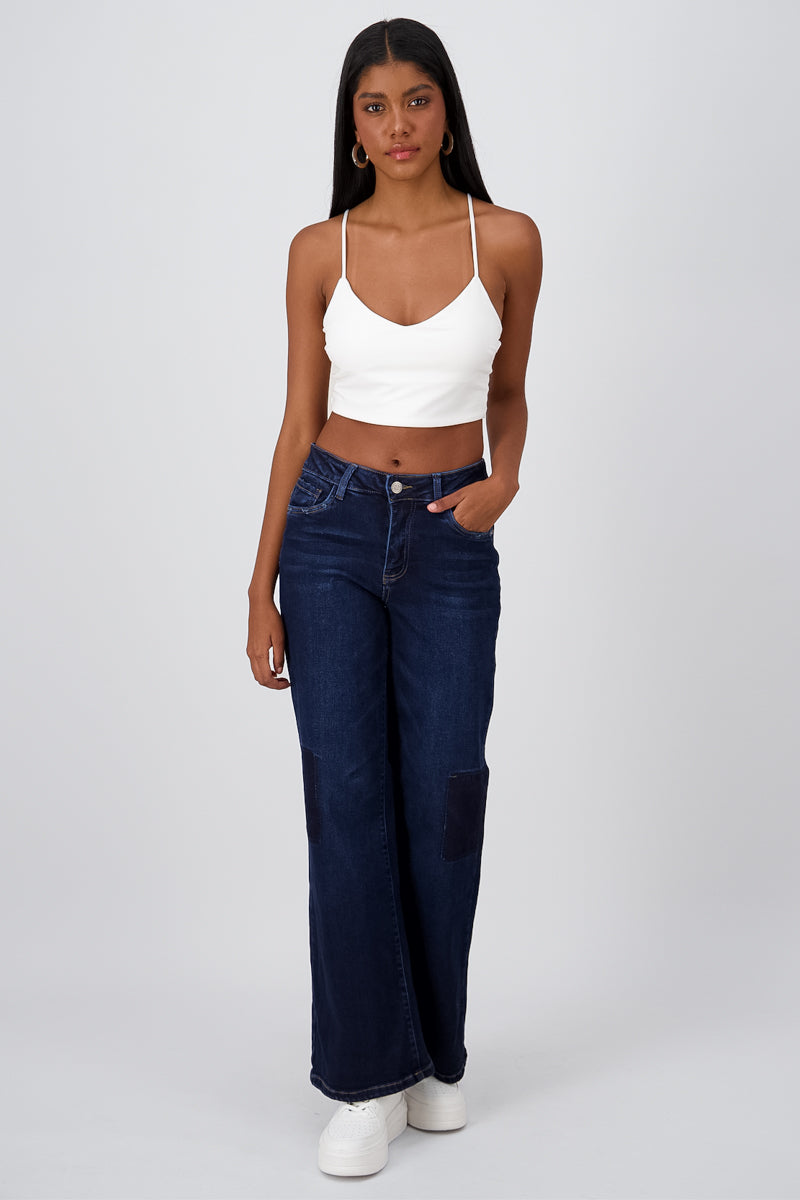 Basic wide leg jeans Dark Wash