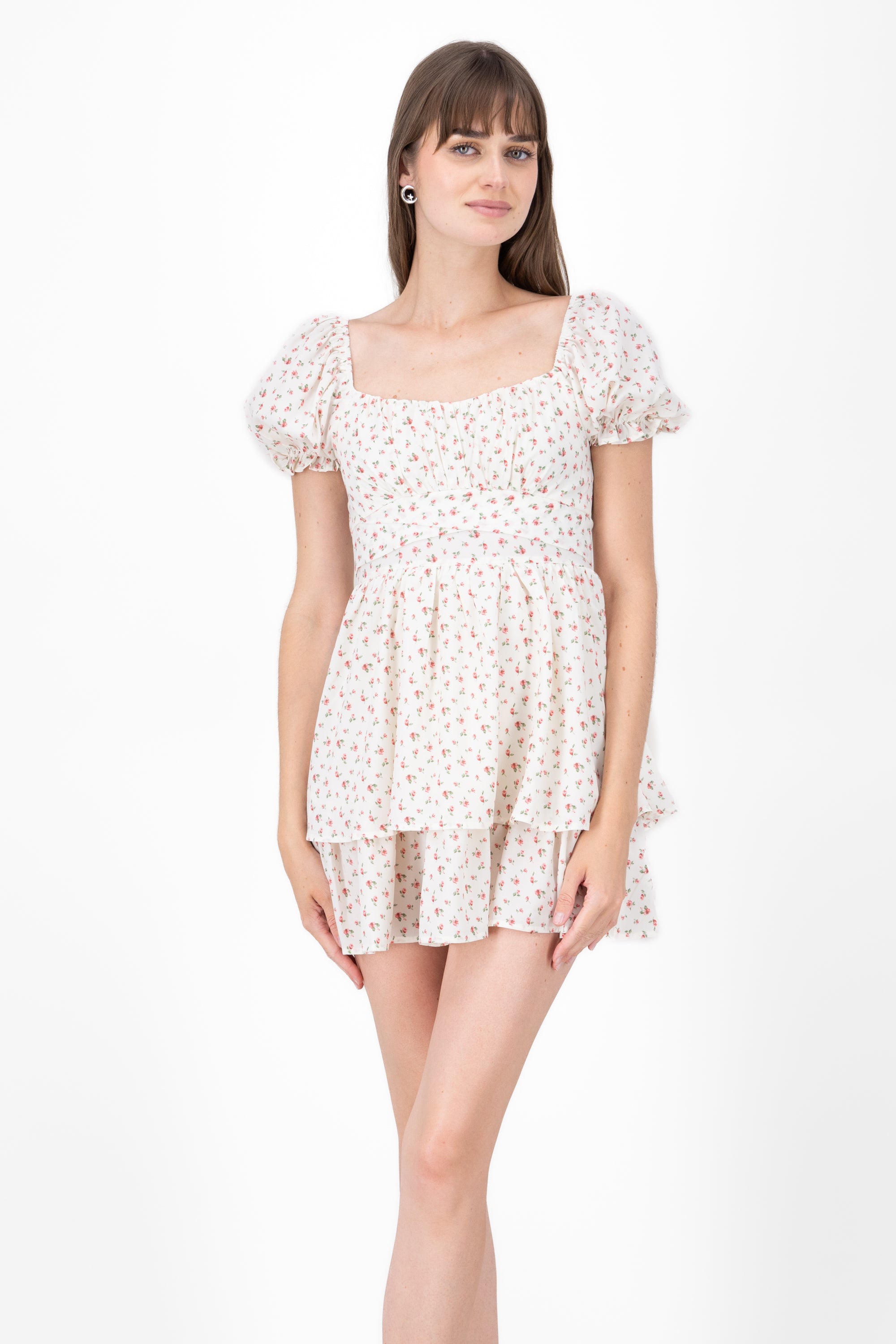 Vestido Olanes Mini Flores BLANCO COMBO