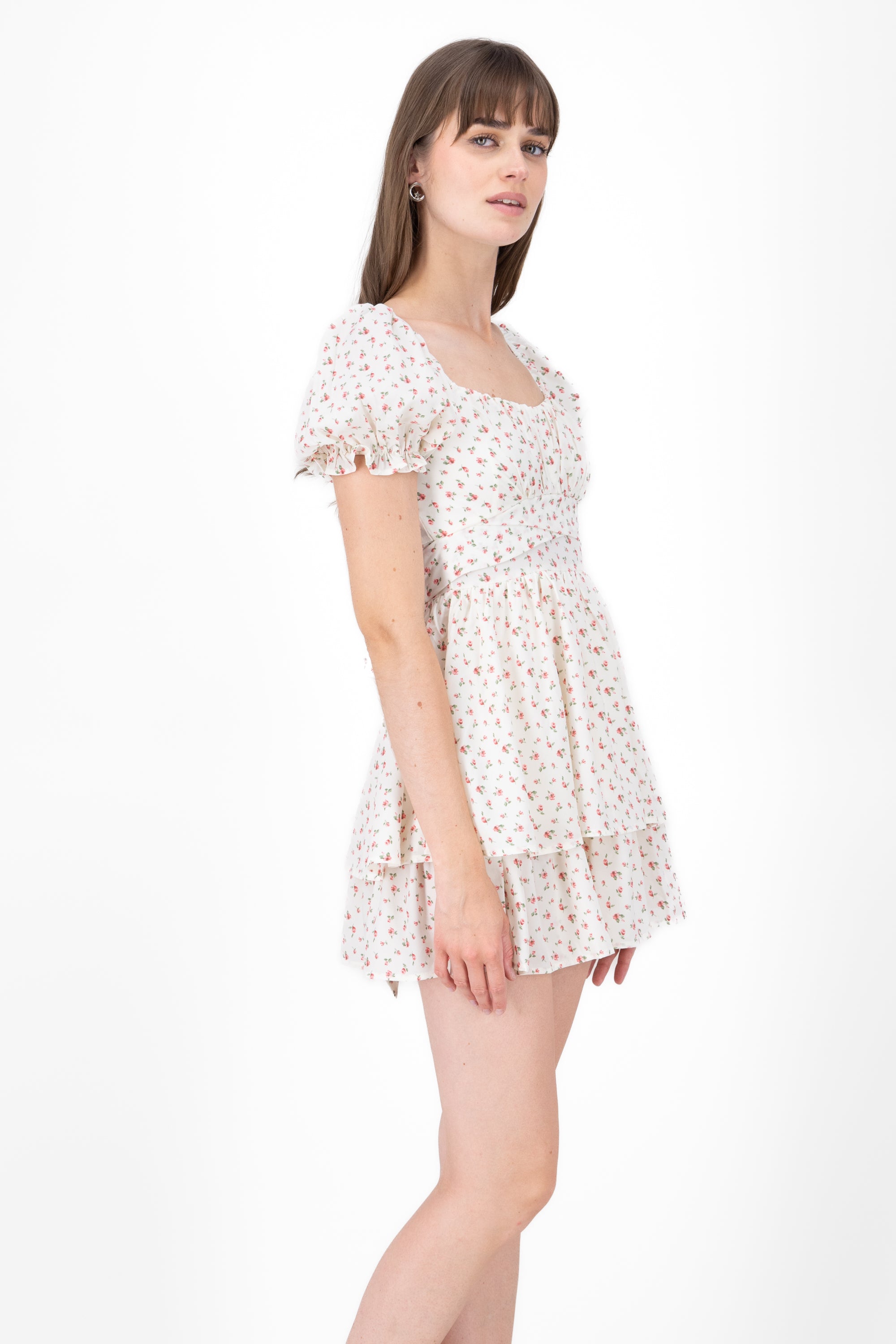 Vestido Olanes Mini Flores BLANCO COMBO