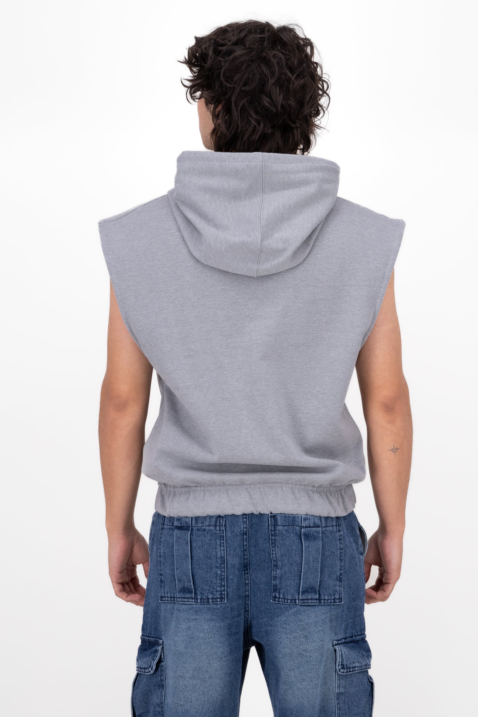 Smooth sleeveless sweatshirt GREY