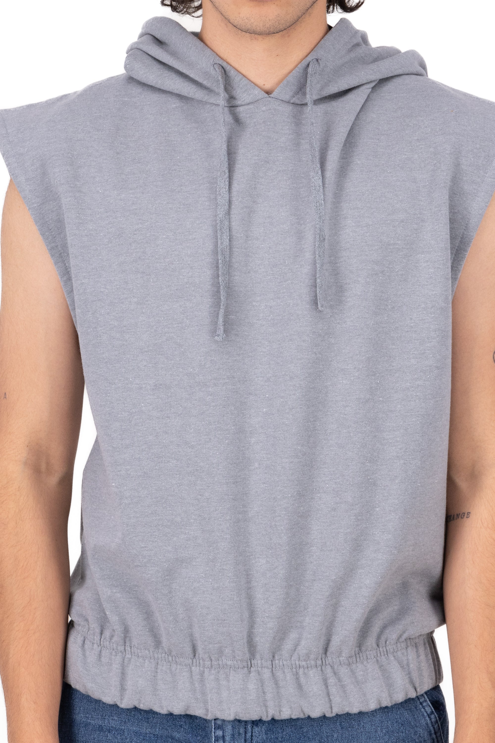 Smooth sleeveless sweatshirt GREY