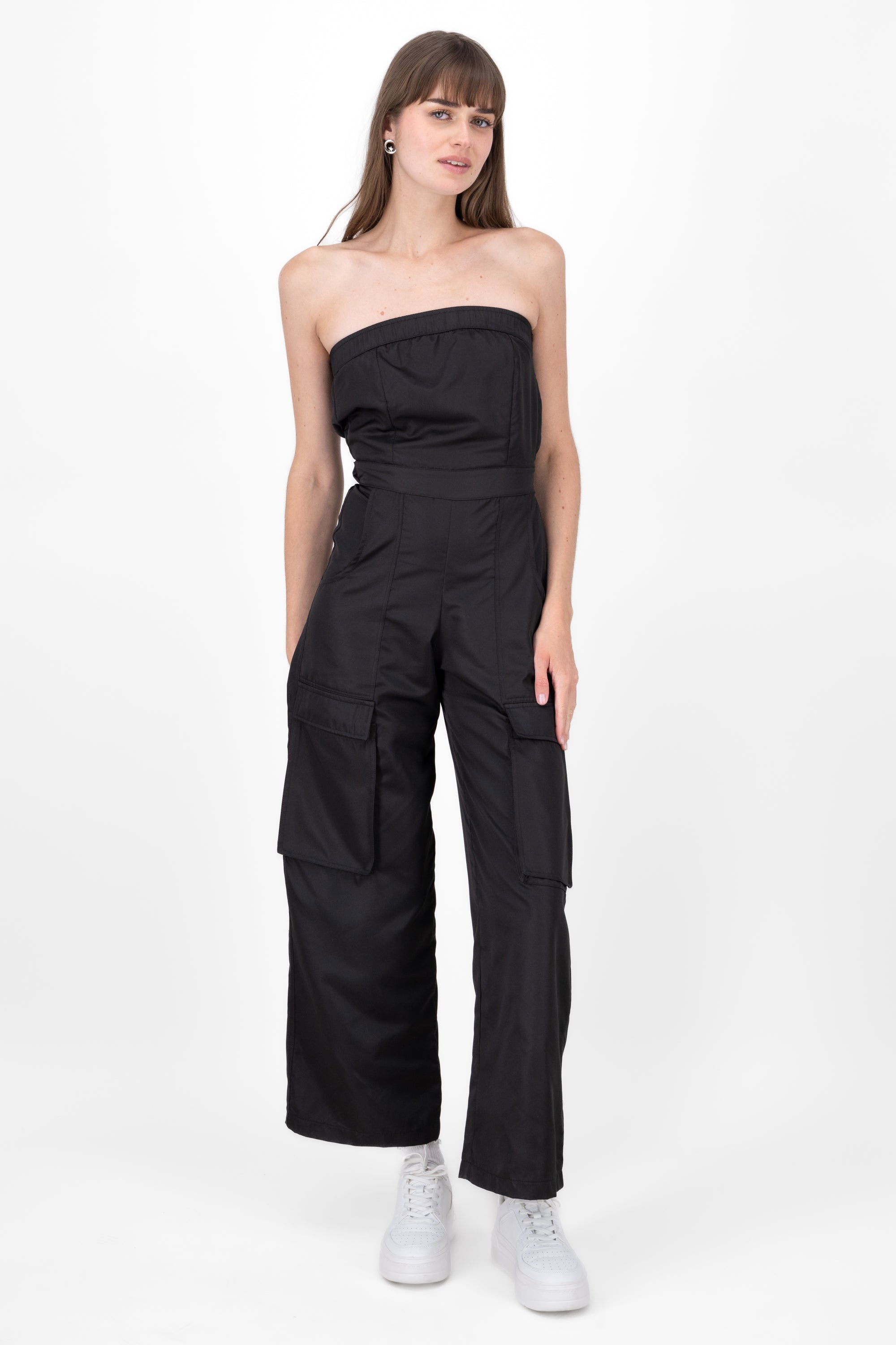 Jumpsuit strapples cargo NEGRO