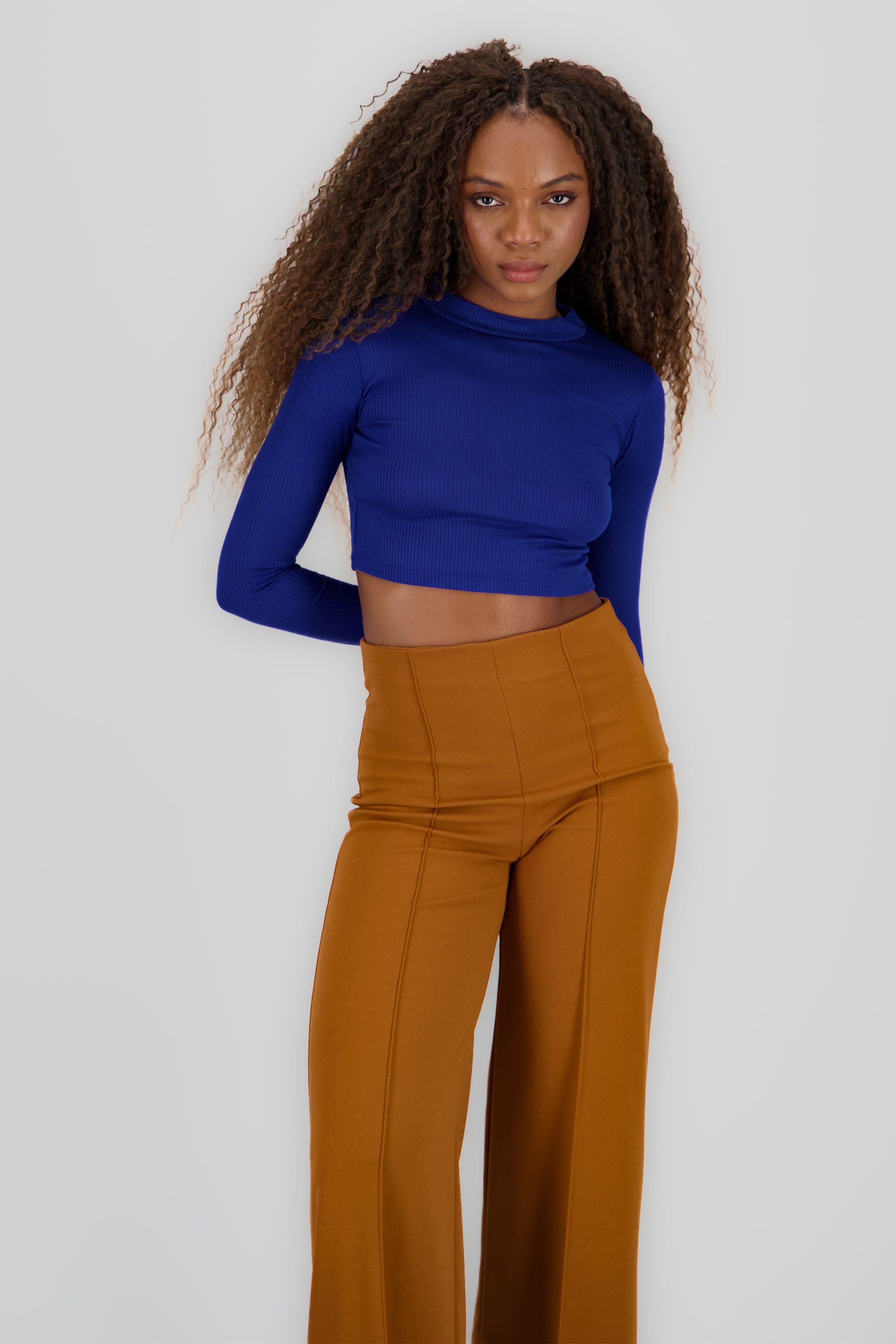 Top Acanalado Manga Larga AZUL REY