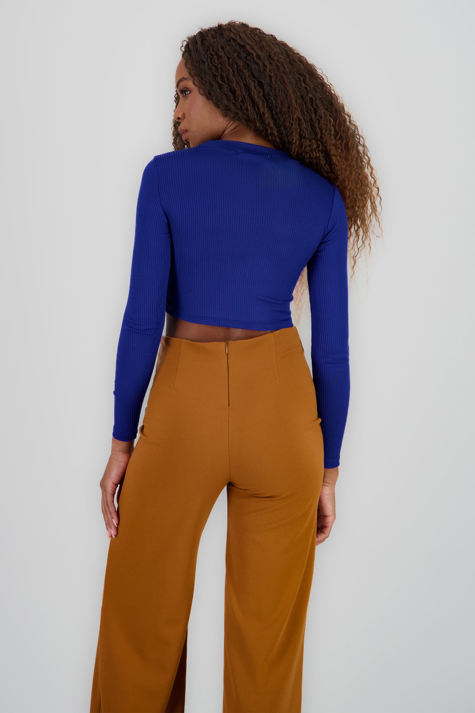 Top Acanalado Manga Larga AZUL REY