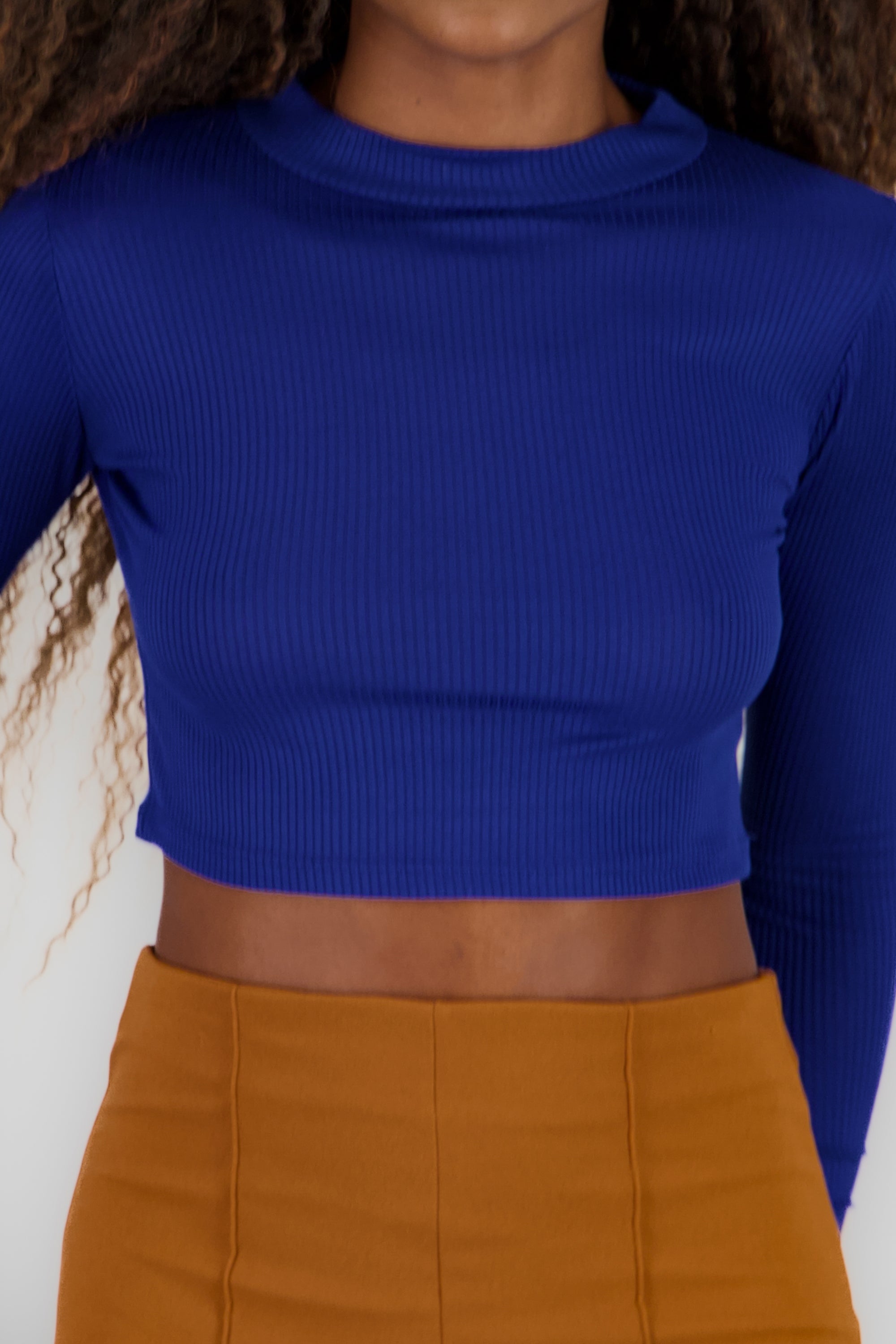 Top Acanalado Manga Larga AZUL REY