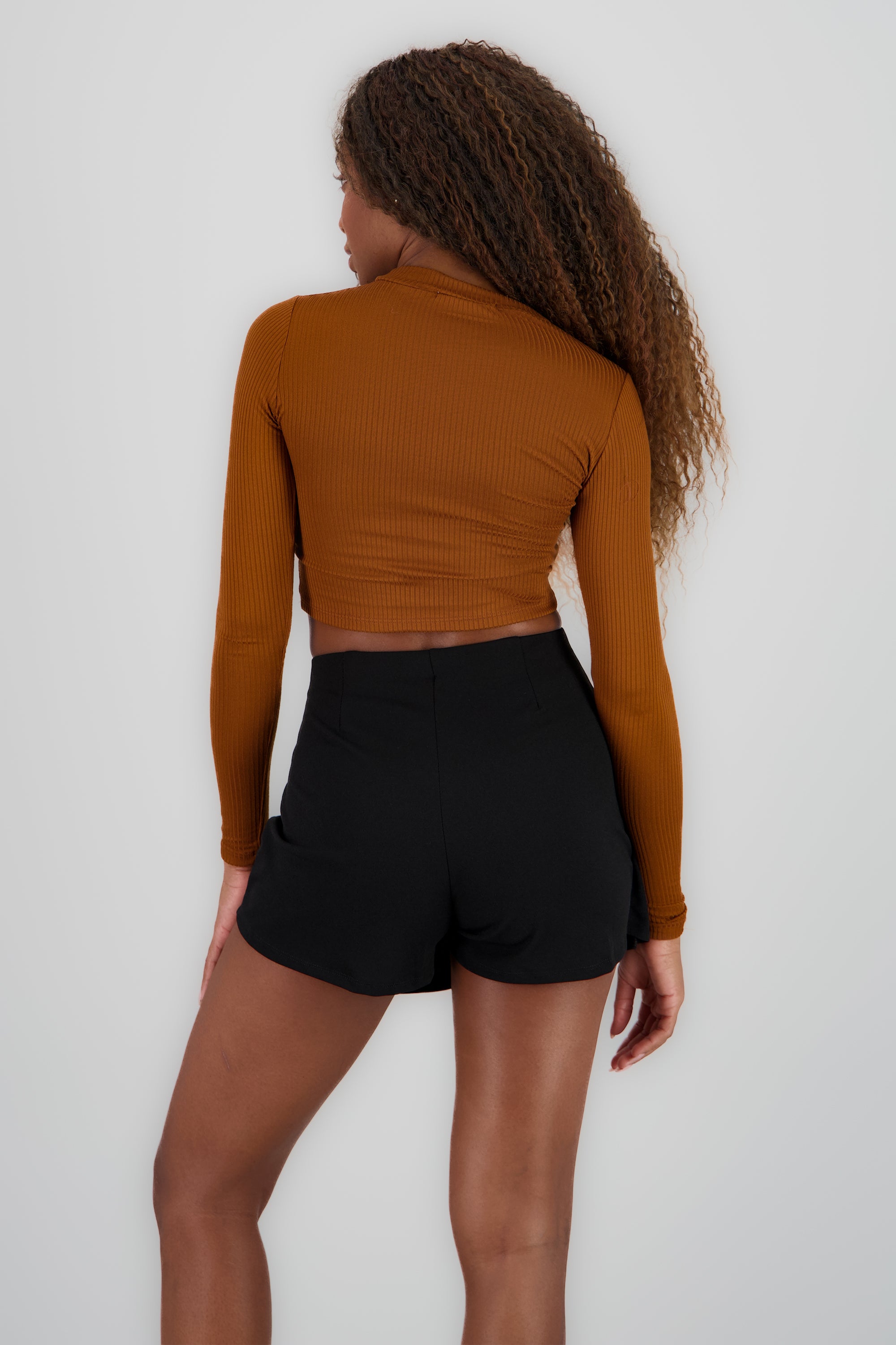 Top Acanalado Manga Larga CAMELLO